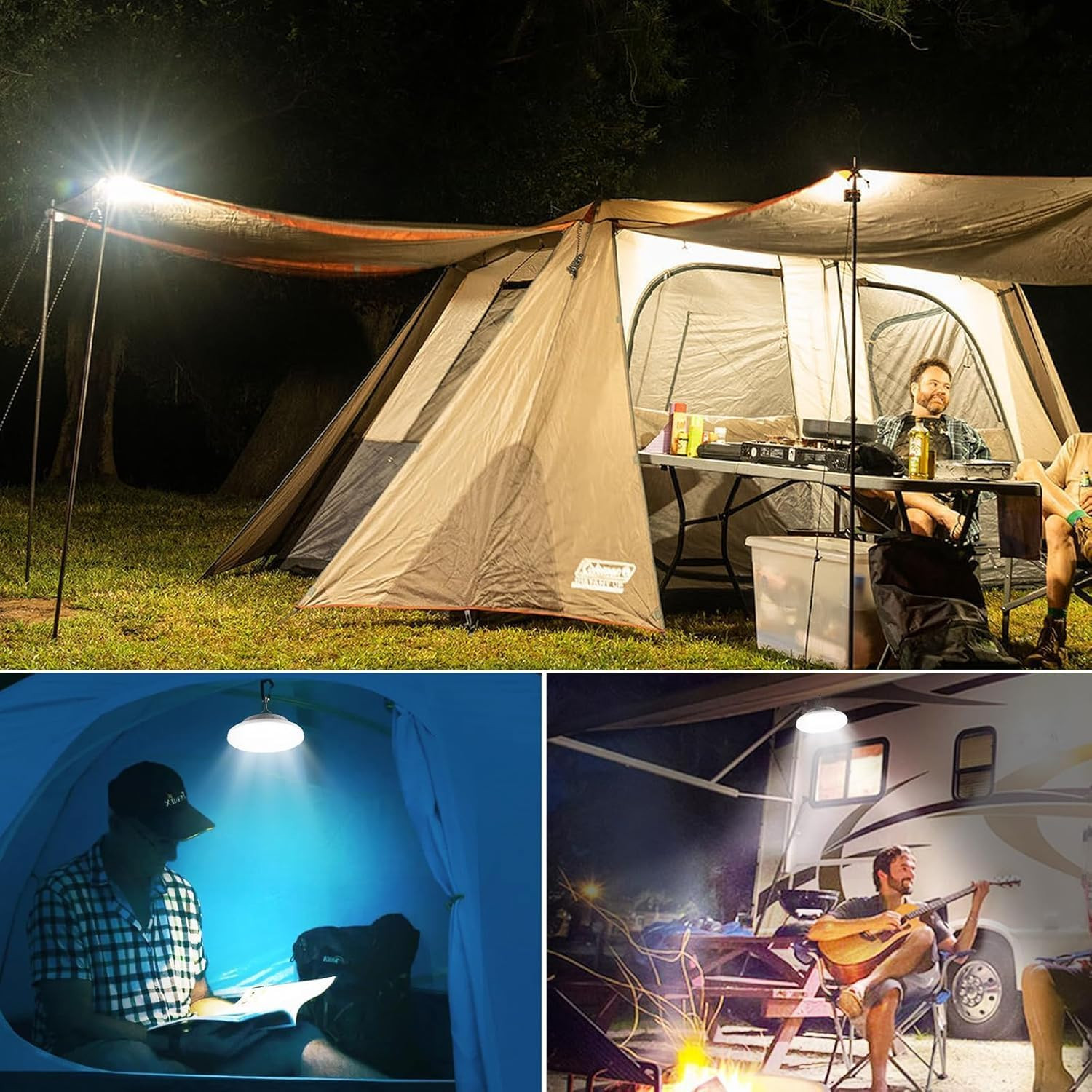 Solar Hanging Light Camping Outdoor Light Lamp Lantern Rechargeable With Remote