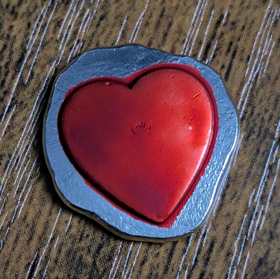 5g Handpoured Colorized Silver Heart .999 Fine