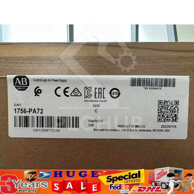 1756-PA72  New Sealed AB ControlLogix AC Power Supply 1756PA72 US Free Tax
