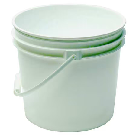 Pail, 1.0 Gal., Plastic Handle, White, Rop2110-Wp
