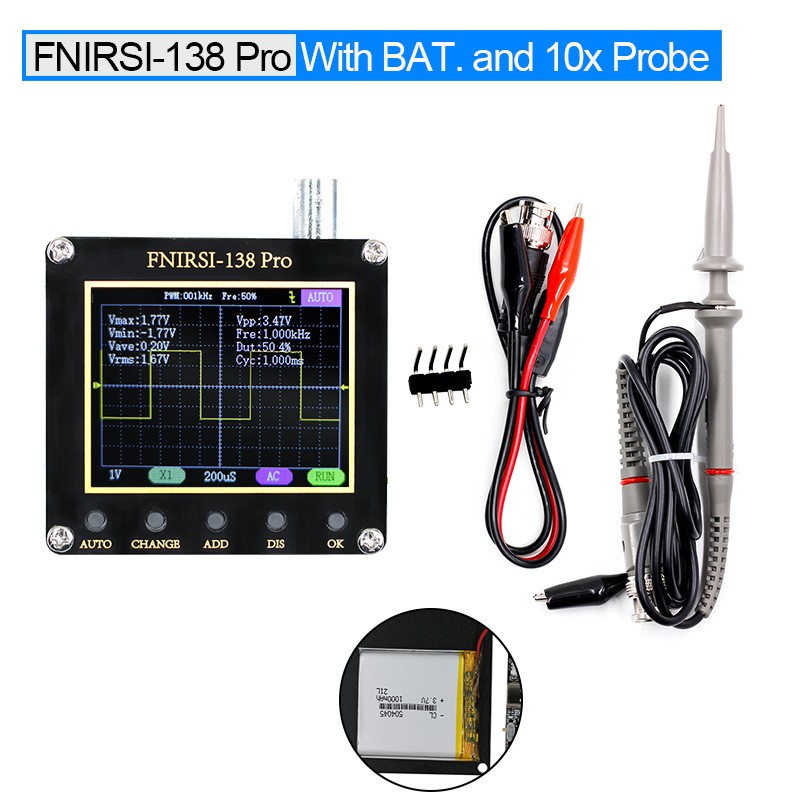 200khz FNIRSI-138 PRO Digital Handheld Oscilloscope 200KHz Analog Bandwidth 3.3V