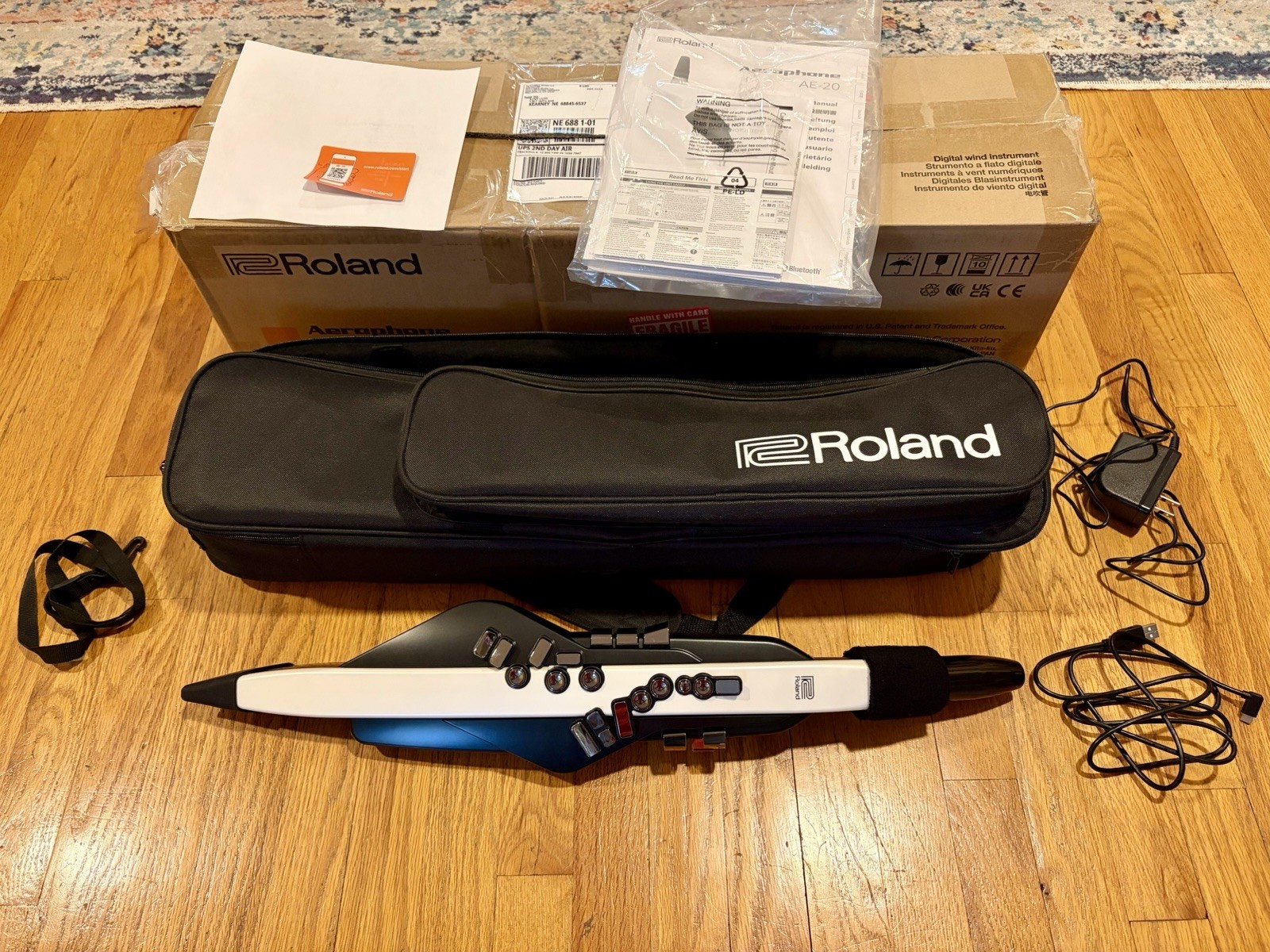 Roland Aerophone AE-20 EWI Barely Used w/ Mouthpiece, Cables, Strap, Bag, Manual