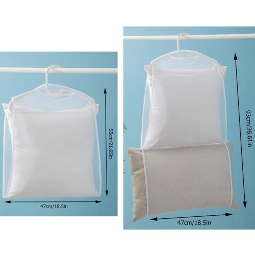 2 Pack Bed Pillows Drying Rack Plush Doll Dryer Rack Hanger Organizer Mesh Net