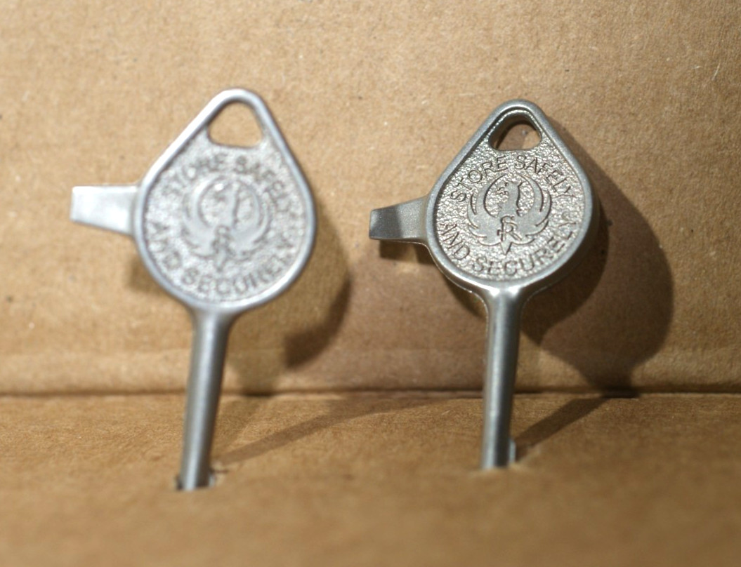 Lot of 2 Ruger Gun Lock Safety Keys – Store Safety and Security Logo – NEW