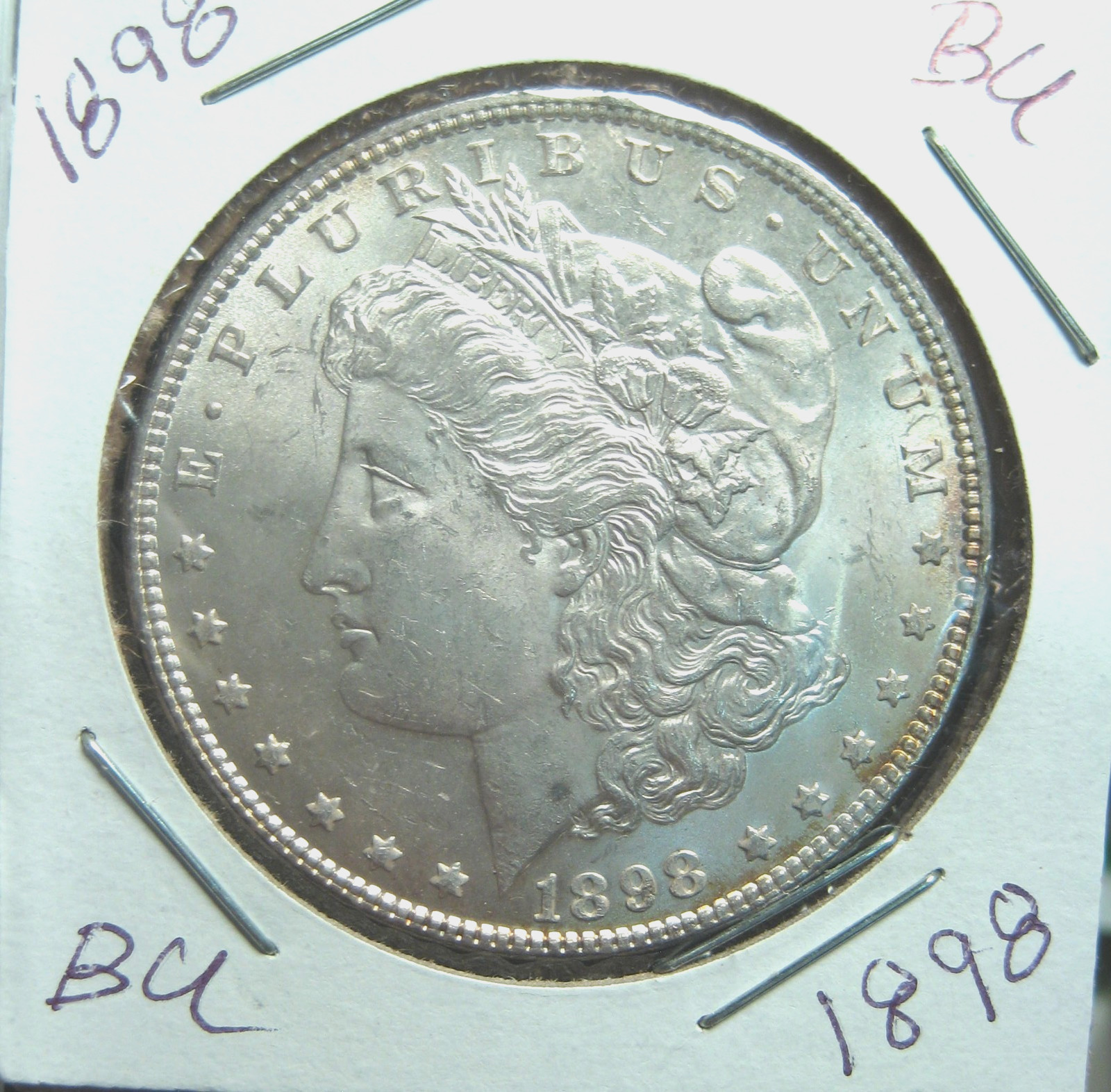 1898 MORGAN SILVER DOLLAR~APPEARS BU~NICE BRIGHT WHITE PHILADELPHIA MINTED DATE*