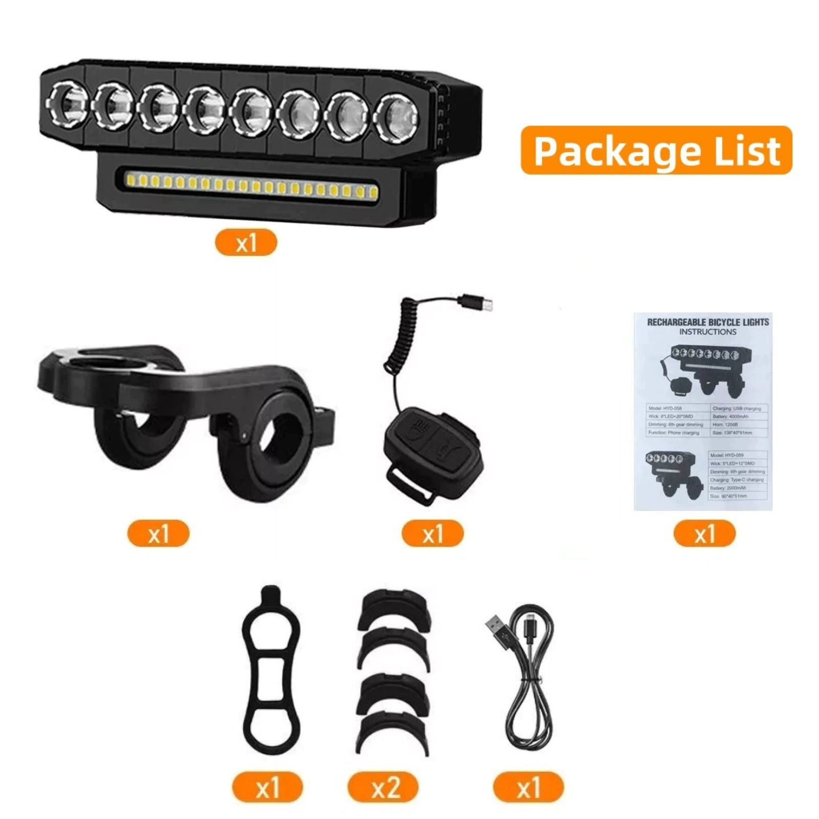 8*LED+20*SMD Lamp Core Bicycle Front Headlight Super Bright LED Bike Light