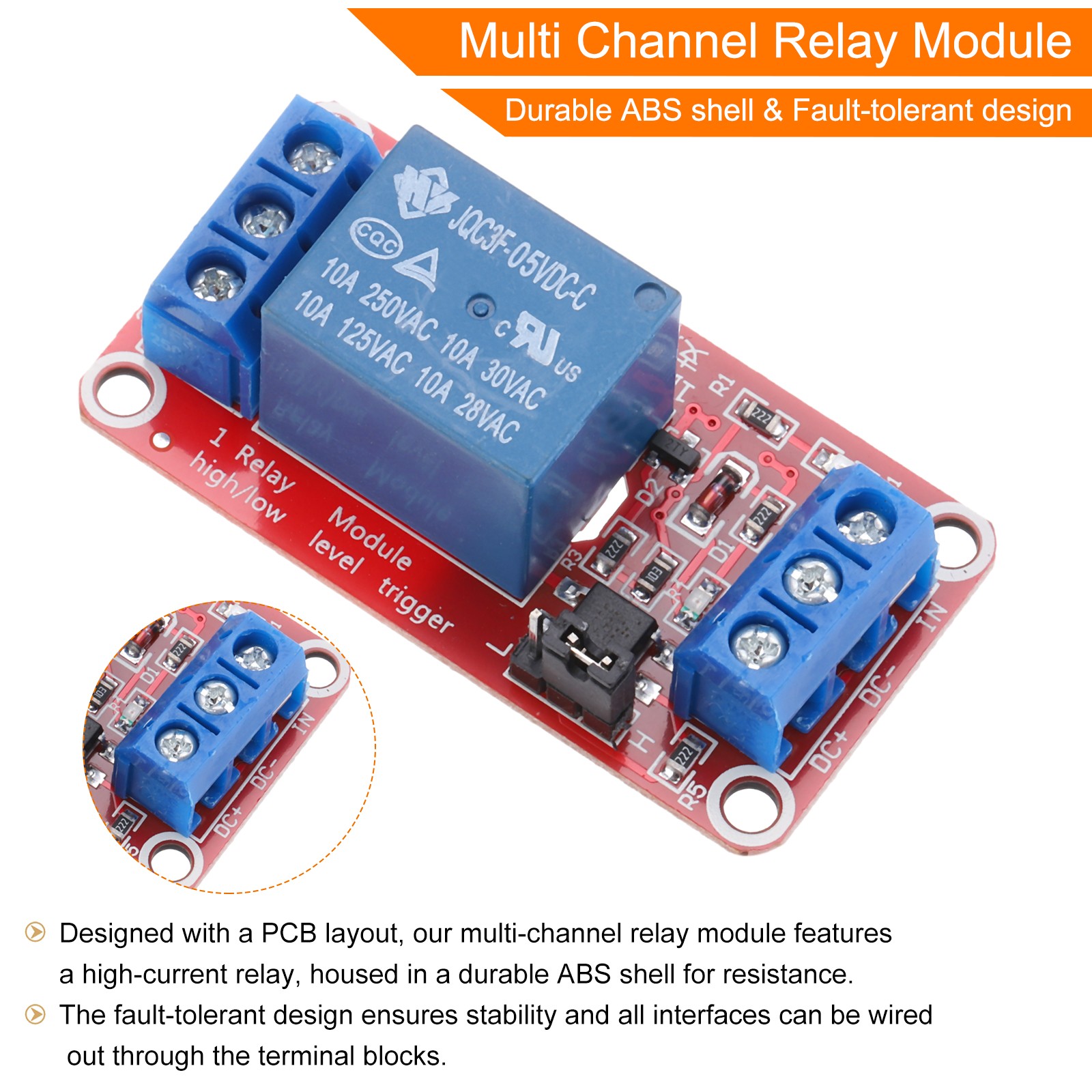 12 Pcs DC 5V 1 Channel Relay Module High or Low Level Trigger for Electronics