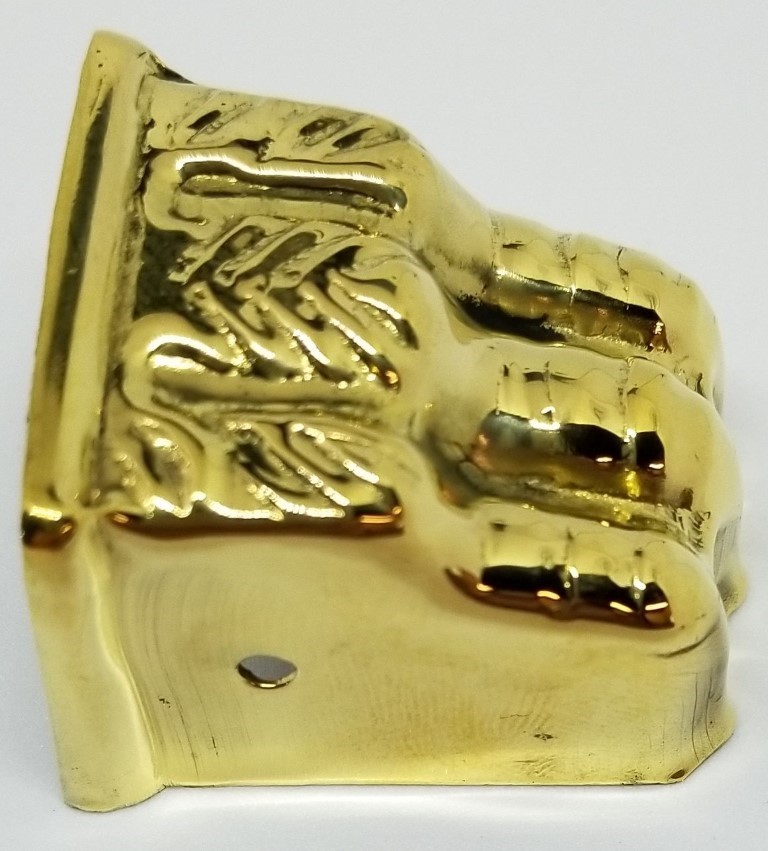 Small BRIGHT BRASS stamped Claw foot toe leg cap piano stool table chair cart...