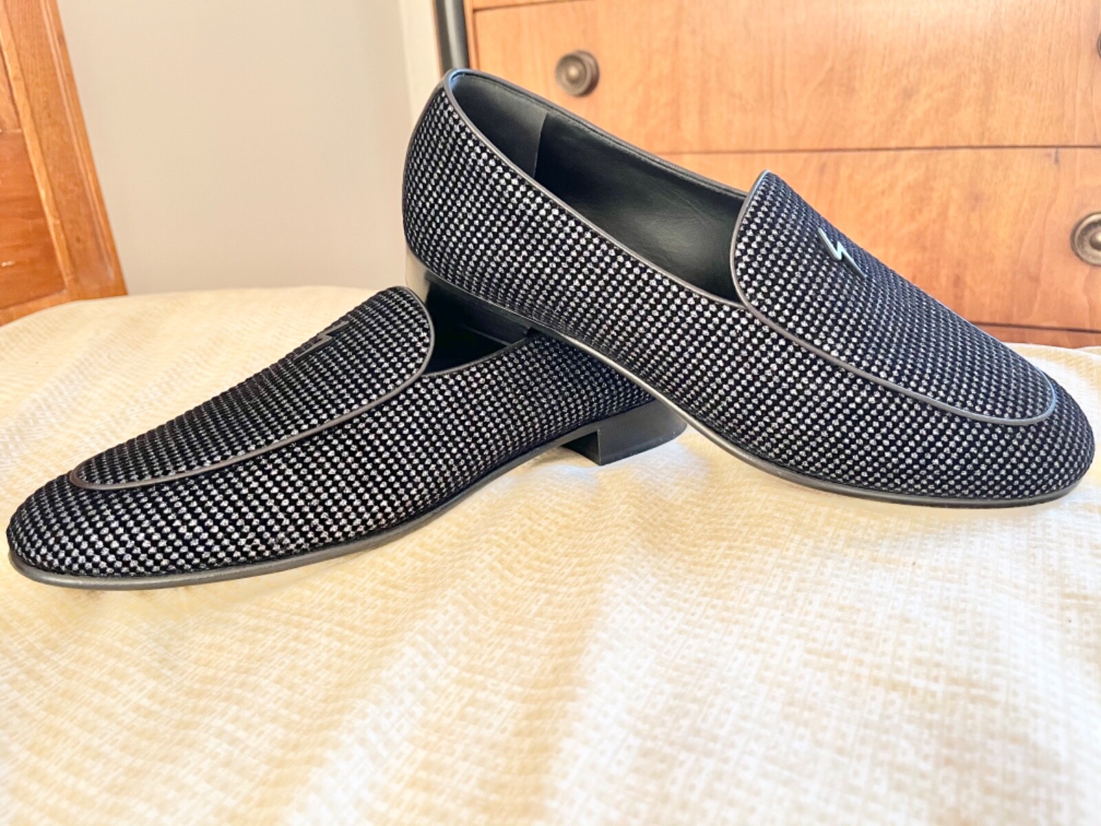 NIB ZANOTTI’ Men Sapphire Blue Leather SlipOn Loafer US10.5/EU43.5 Made in ITALY