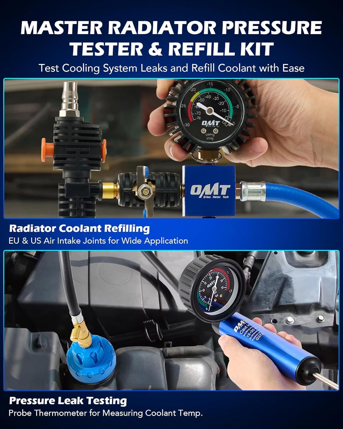 Orion Motor Tech Coolant Pressure Tester Kit, 31pc Master Coolant