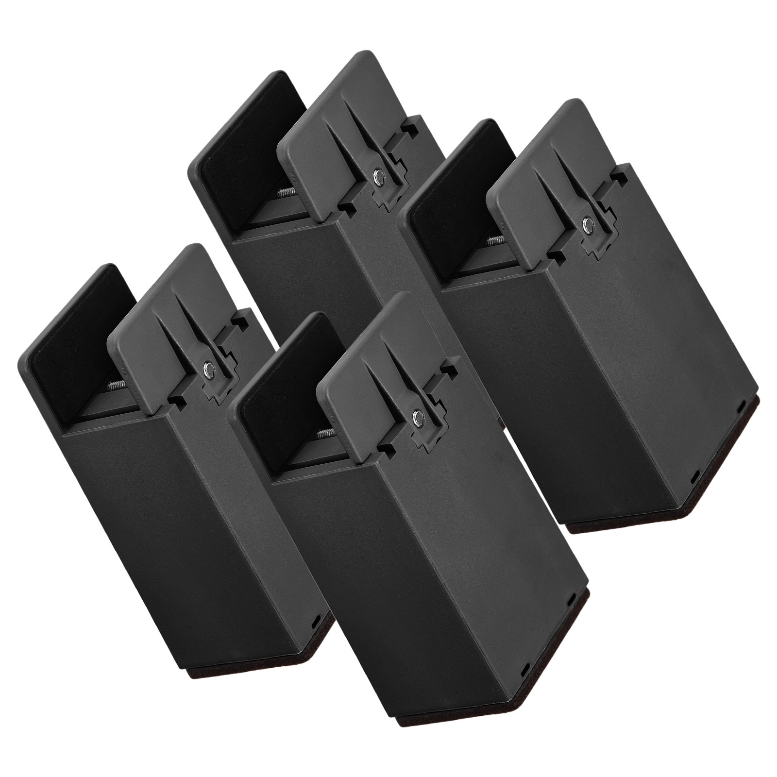 4 Pack 4" Bed Risers, Furniture Risers for Furniture Thickness 0.39-1.45" Black