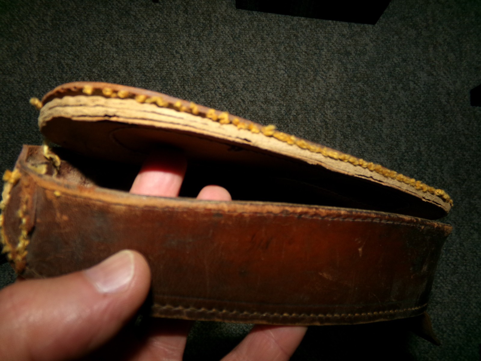Antique Leather Rifle Gun Hard Case