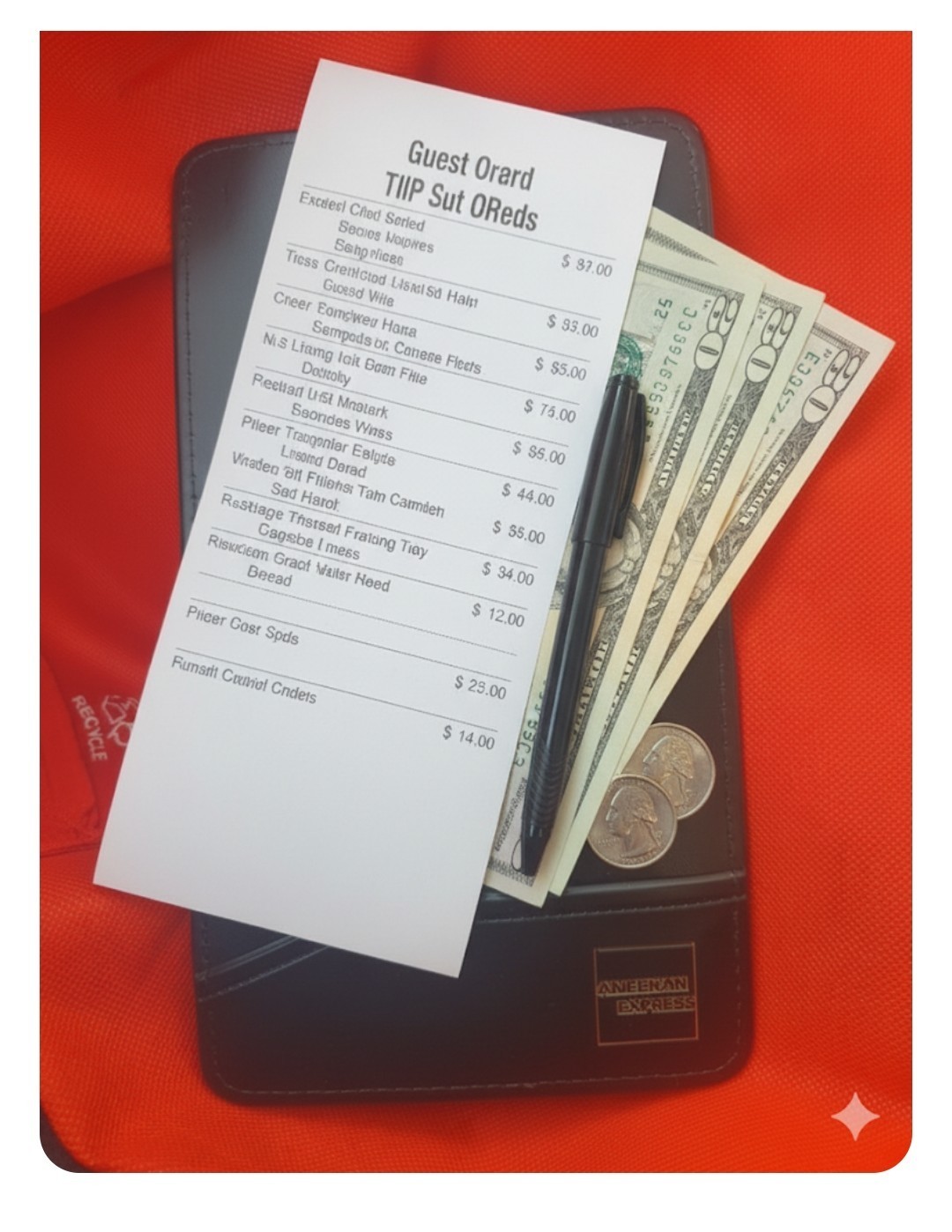Order/ Tip Tray/ Credit Card Payment Holder- Amex ( NEW)