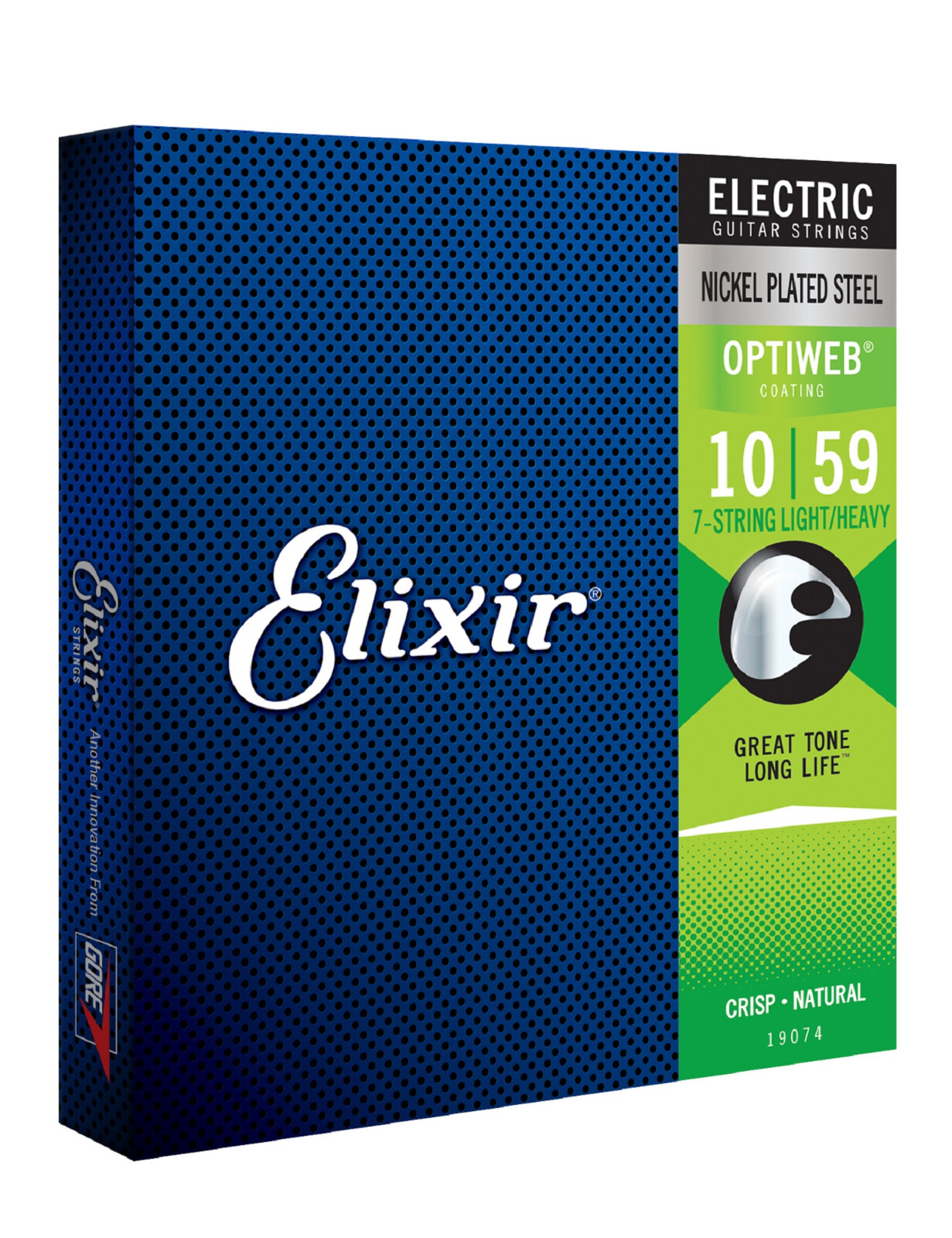 Elixir® 19074 7-String Electric Guitar Strings with OPTIWEB® Coating, Light/Heav