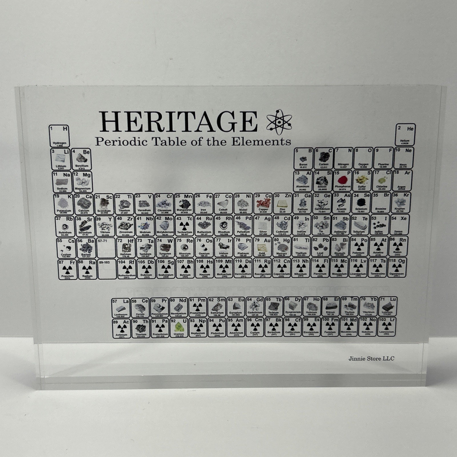 Heritage Periodic Table of Elements- acrylic 6x4.5x.75” Jinnie Store LLC