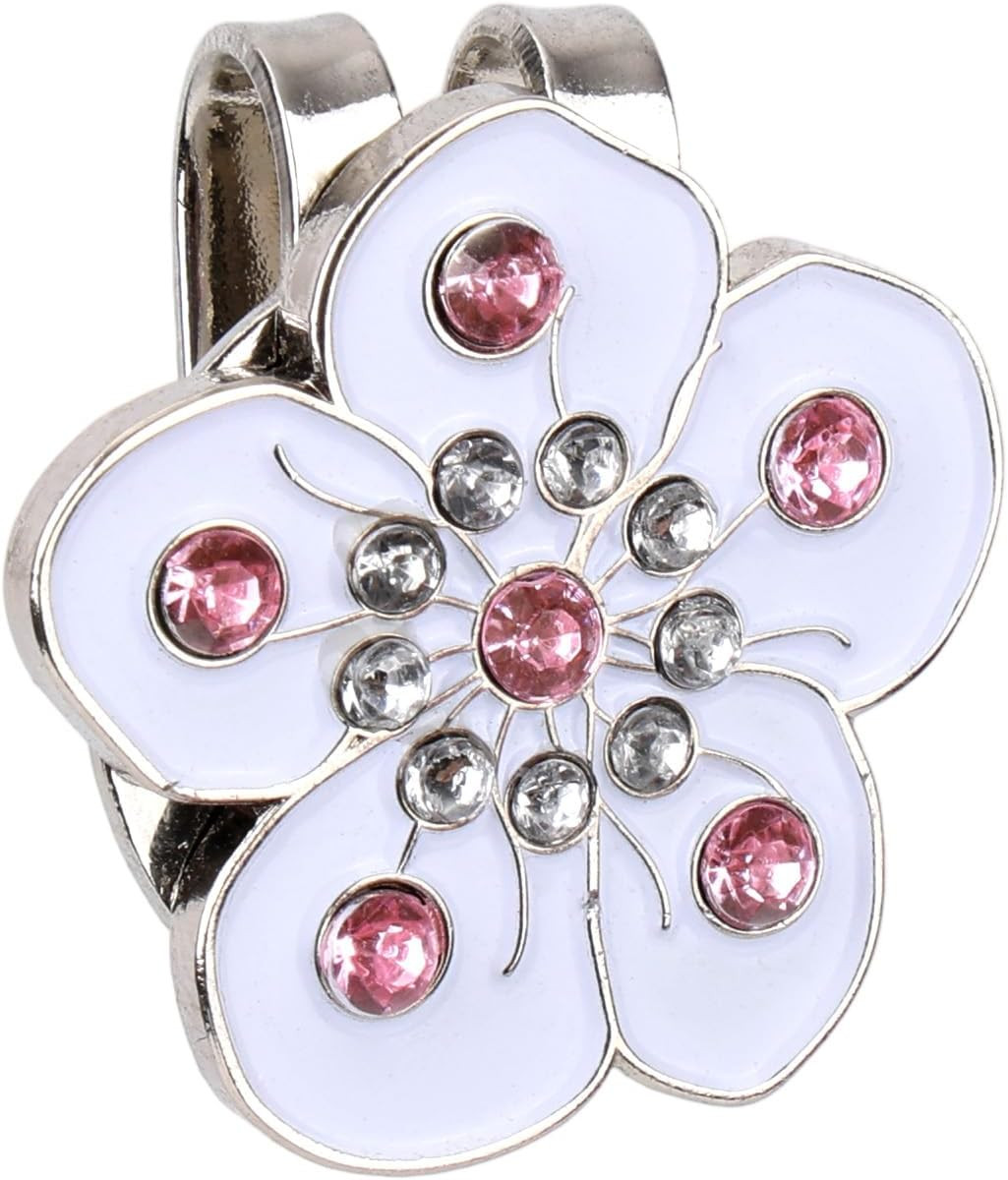 Gosknor Magnetic Golf Ball Marker with Hat Clip, Flower Shape Magnet Hat Clip Ba