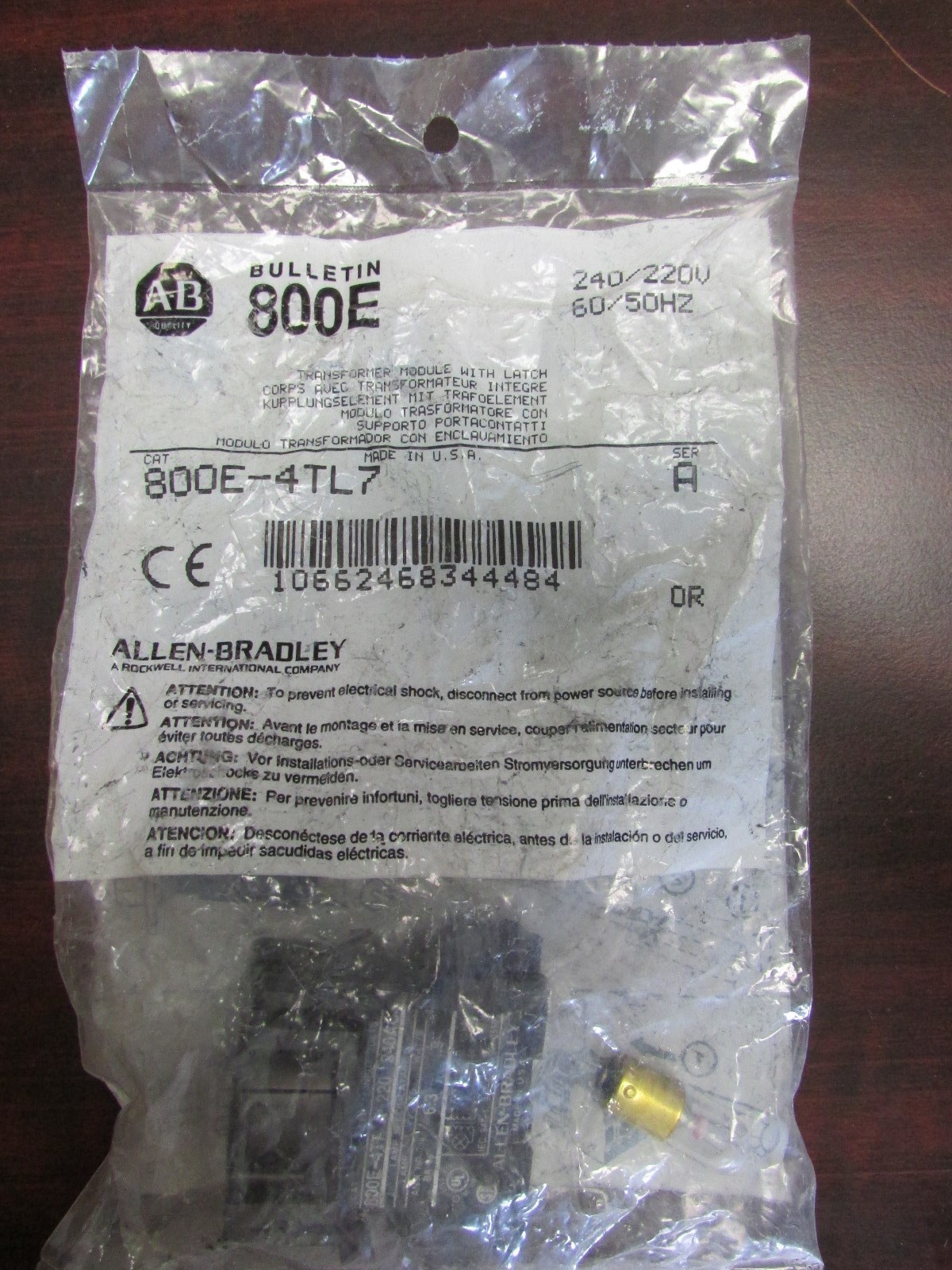 Allen Bradley Transformer Module with Latch 800E 4TL7 Series A