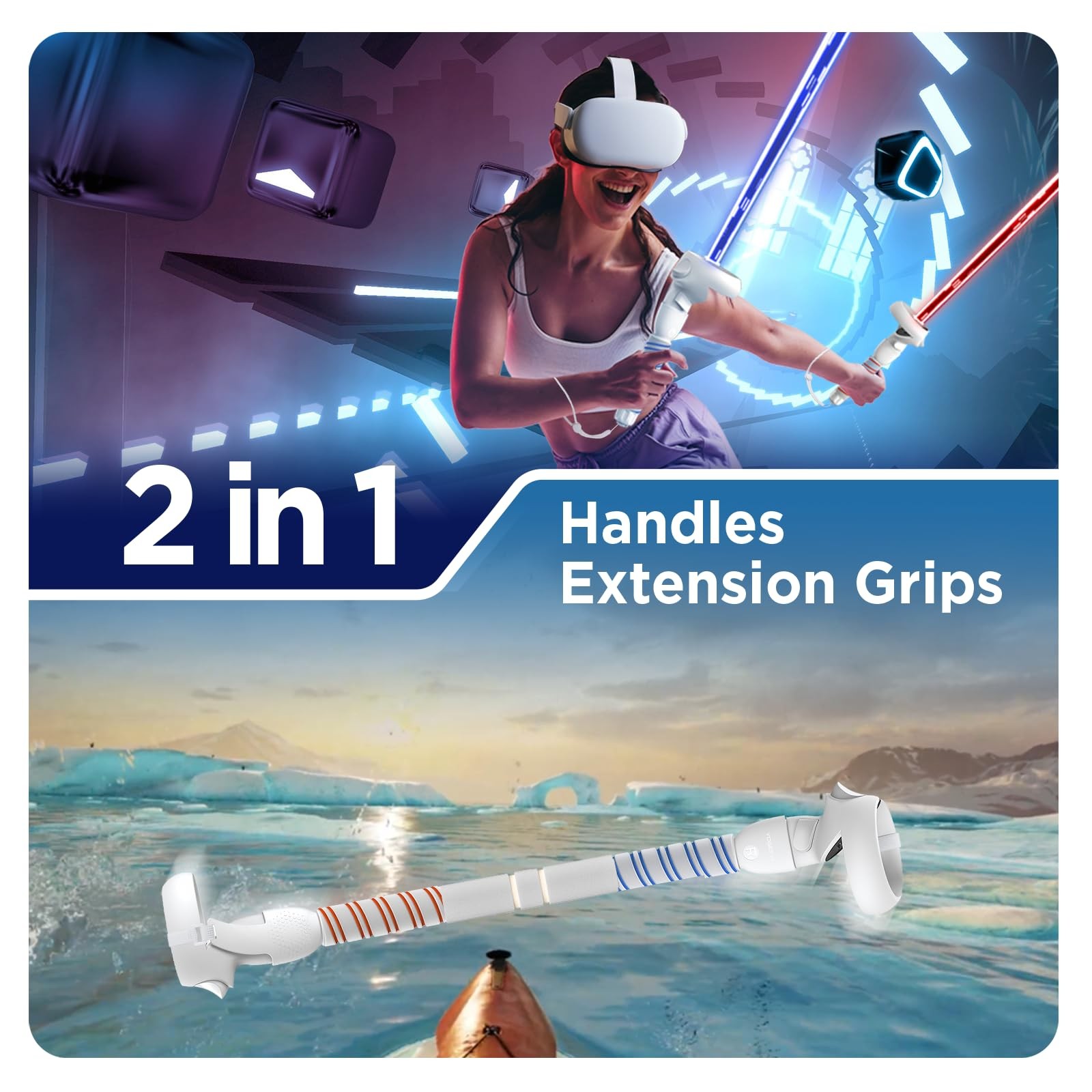 Handle Attachments Compatible with Oculus Quest 2 Controller Accessories, VR ...