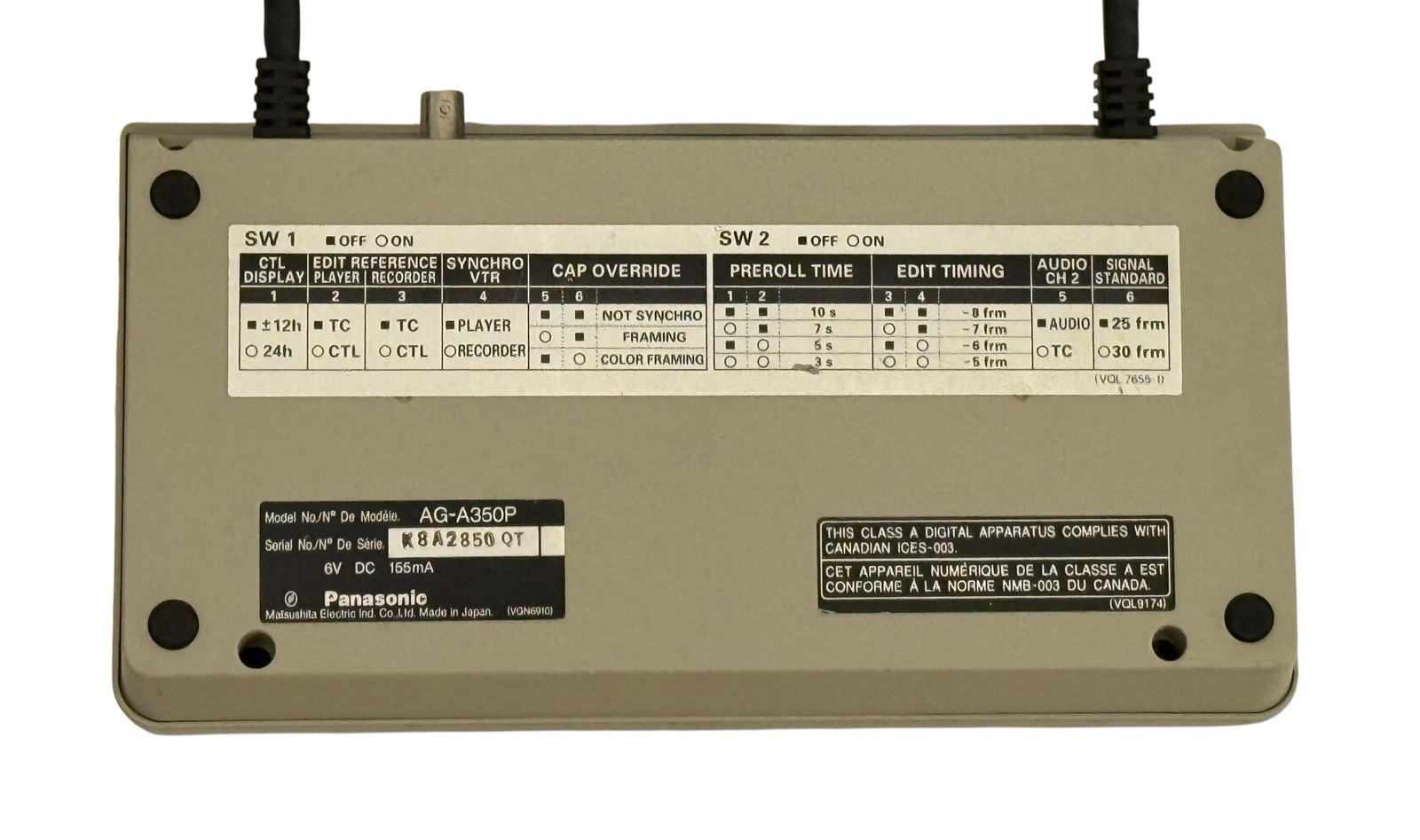 Panasonic AG-A350 Editing Controller *UNTESTED*