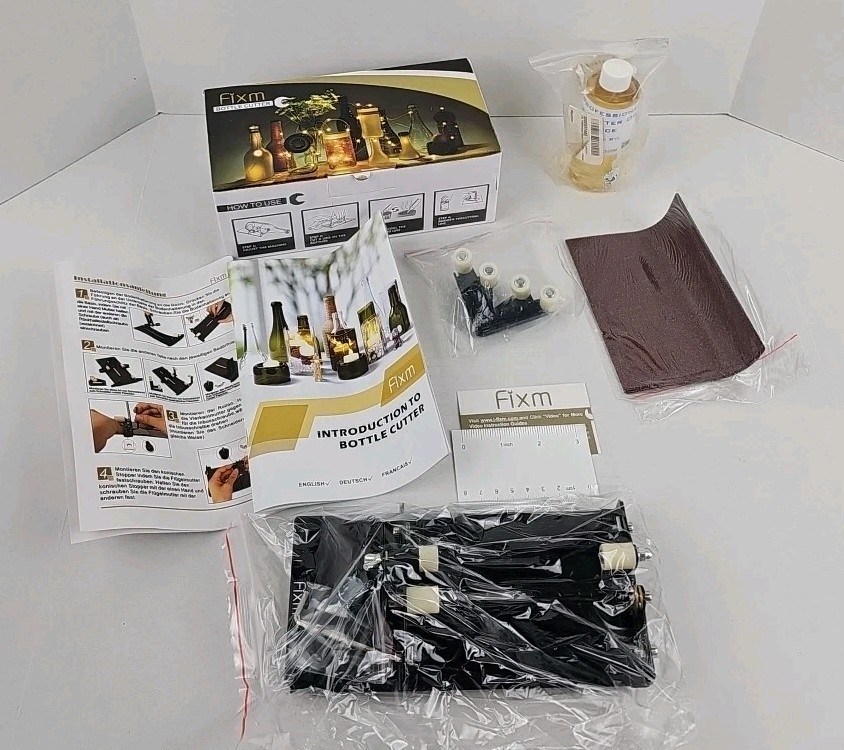 Bottle Cutter Quality Fixm Machine Various Sizes Round & Square Bottles W/ Oil