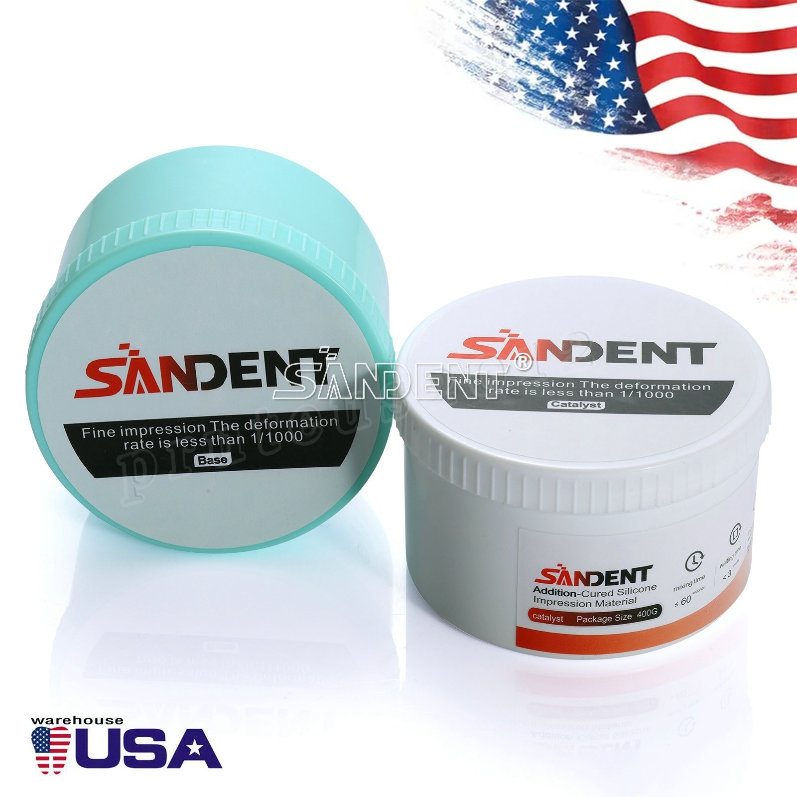 SANDENT Putty Regular Set Dental Impression Material Base & Catalyst 2 Scoops