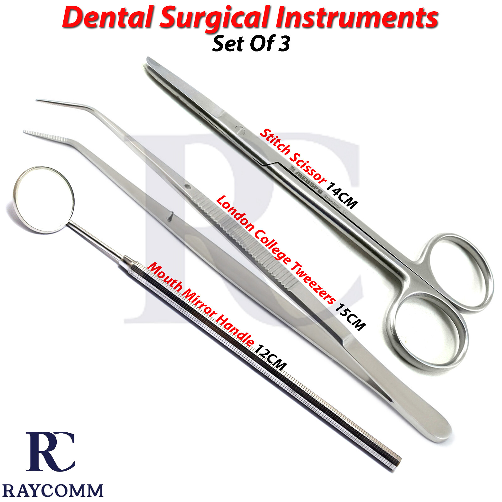 Dental Spencer Dissecting Scissors Tweezer Surgical Suture Forceps Set Of 3 CE