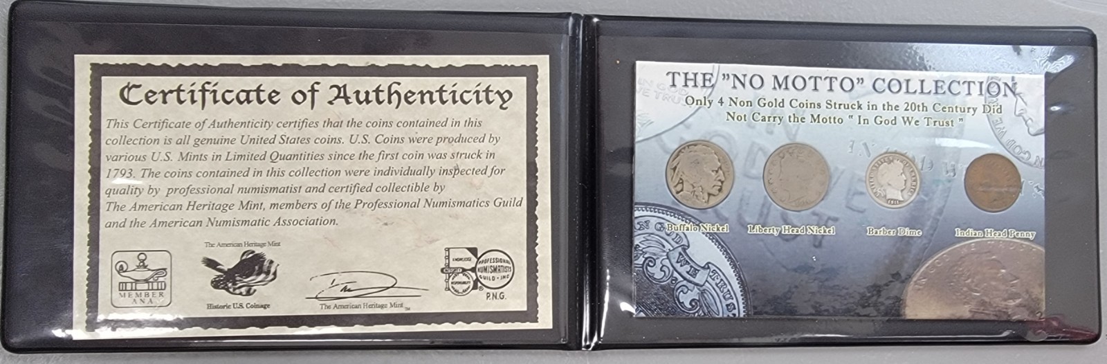The Non-Gold "No Motto" Collection by The American Heritage Mint w/COA Pre-Owned