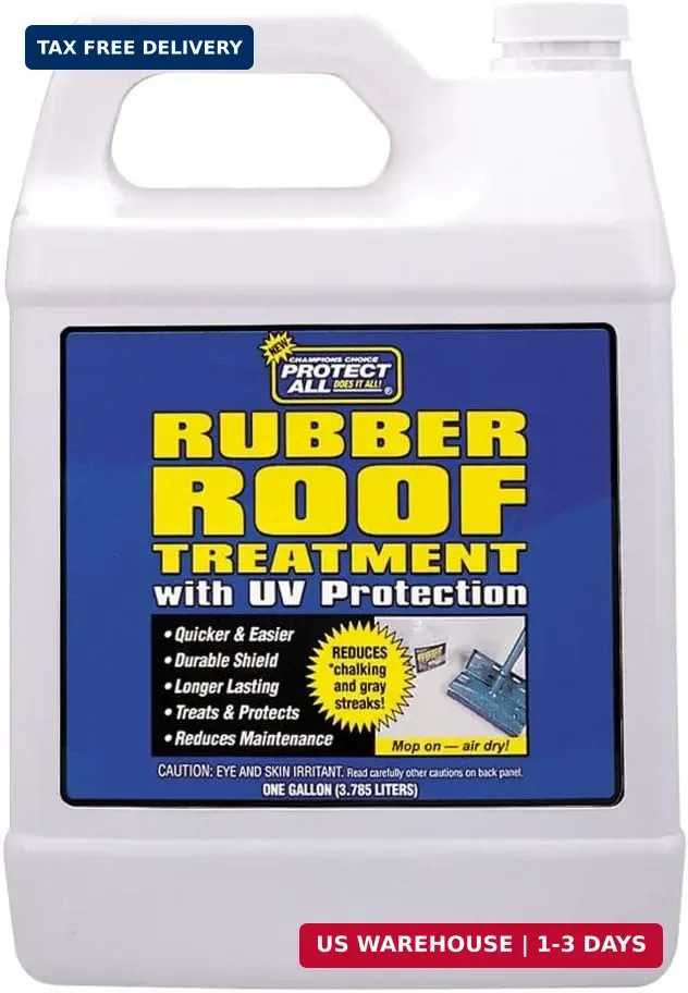 RV Rubber Roof Treatment - 1 gallon - anti-static, dirt repelling, and UV protec