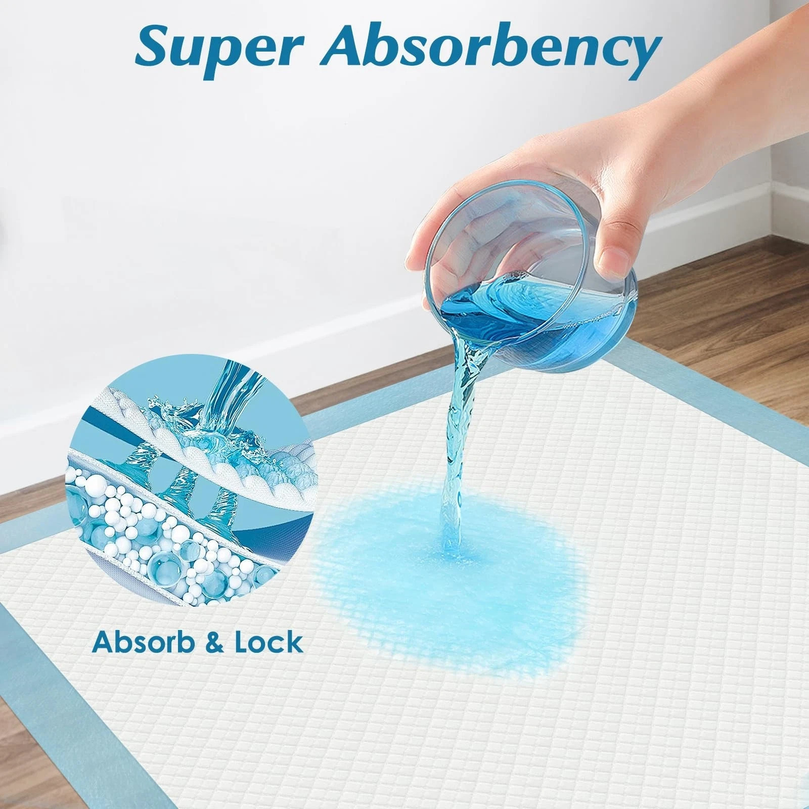 50 Count 36" x 36" Super Absorbency Disposable Underpads - Leakproof Quick Dr...