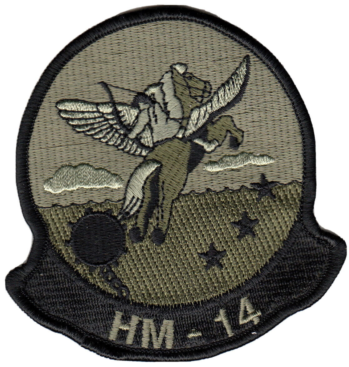 HM-14 VANGUARD COMMAND OD GREEN / BLACK CHEST PATCH