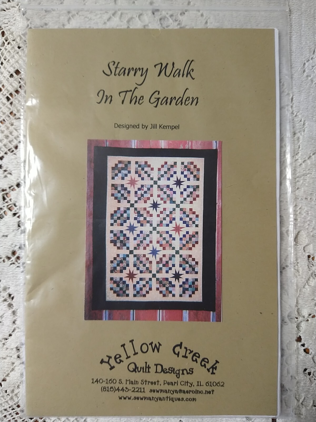 Yellow Creek Quilt Designs "Starry Walk in the Garden" Jill Kempel 57" x 75"