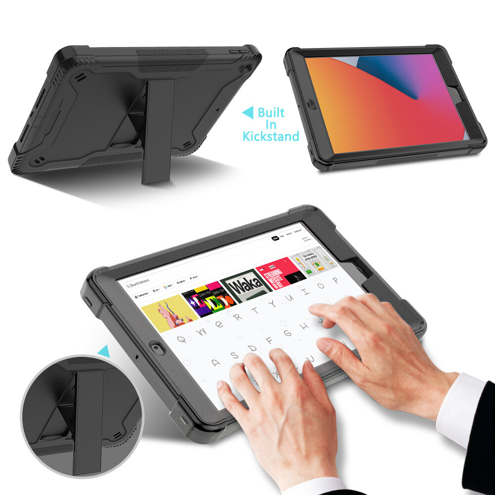 For iPad 10.2" 5th/6th/7th/8th/pro 11" 9.7"Kickstand Case Shockproof Back Cover