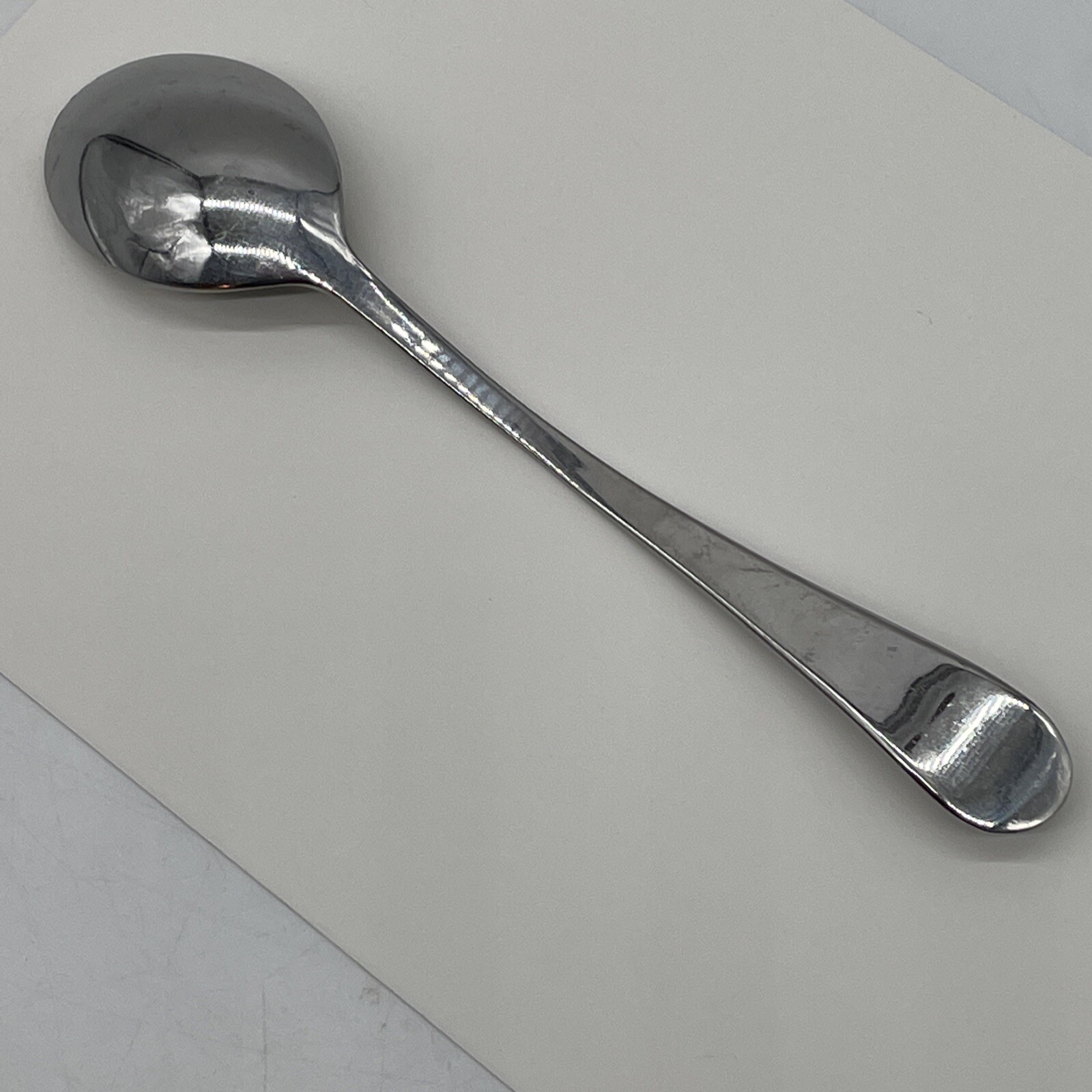Pintinox Ambra Stainless Serving Spoon Flatware 8", Rounded Tip, Smooth Edge