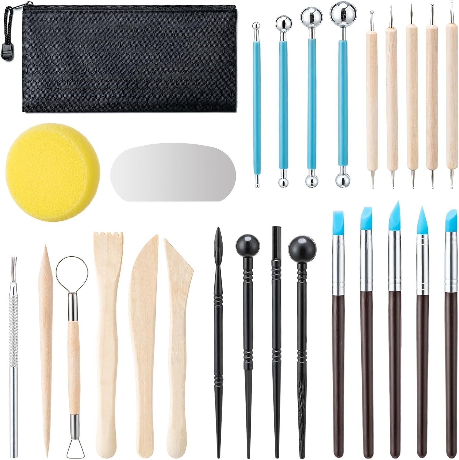 Clay Tools Kit, 27 PCS Pottery Tools, Practical Polymer Clay Sculpting Tools Ki