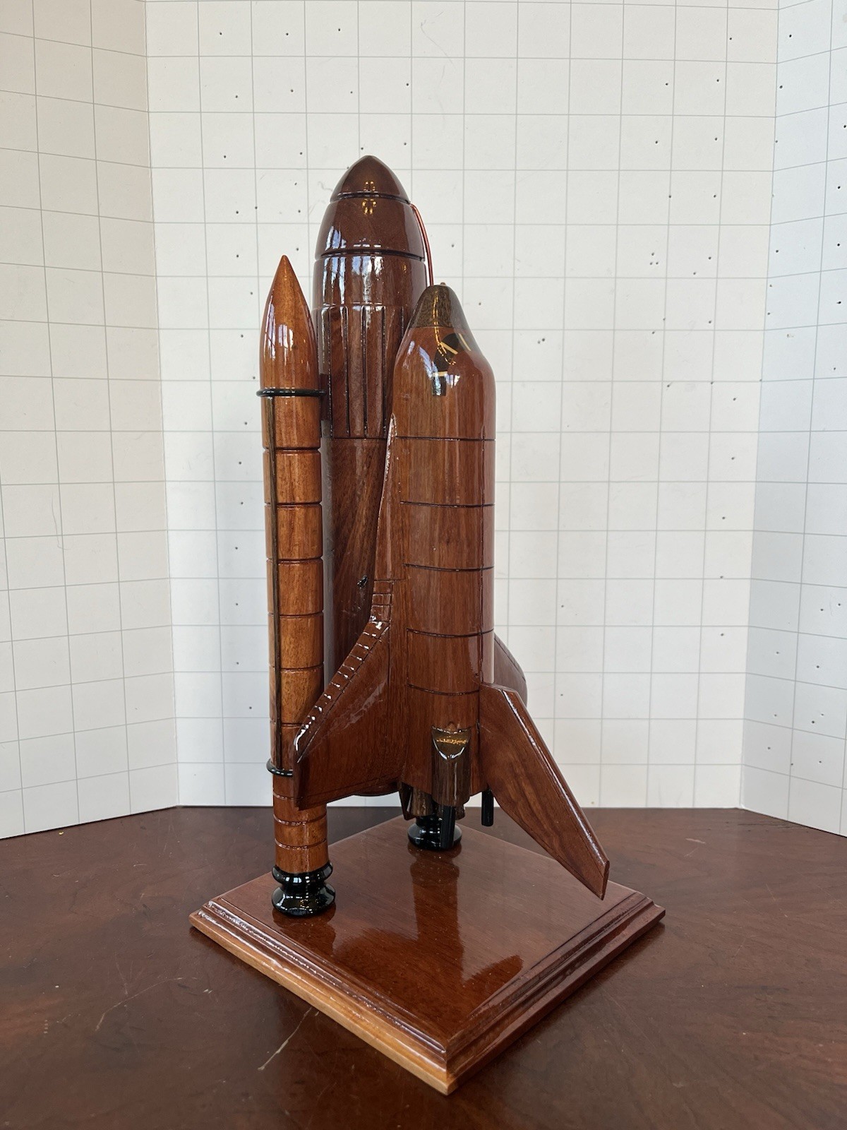 NASA Mahogany Wooden Model Space Shuttle