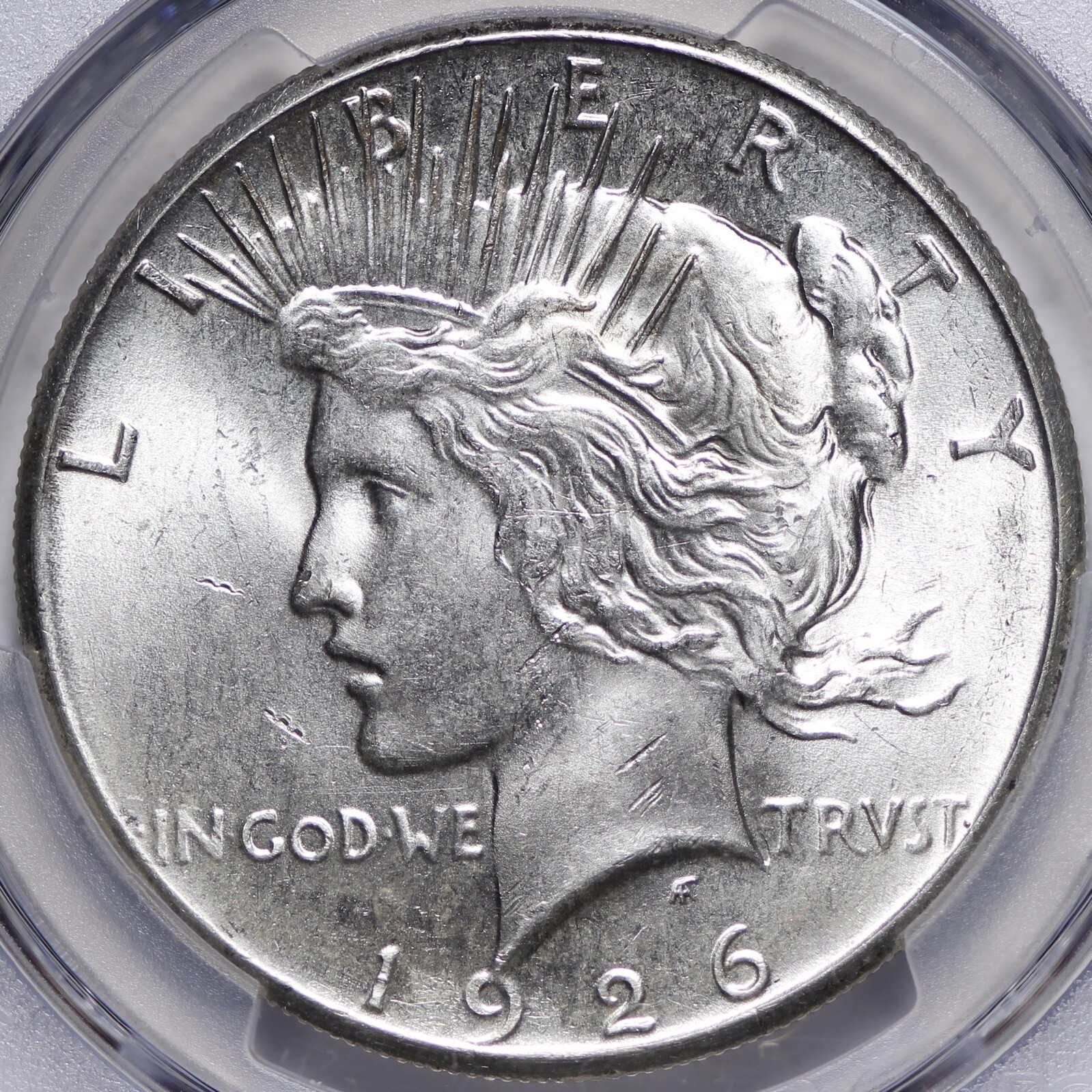 BU 1926 Peace Silver Dollar PCGS MS63 Better Date! XGCED