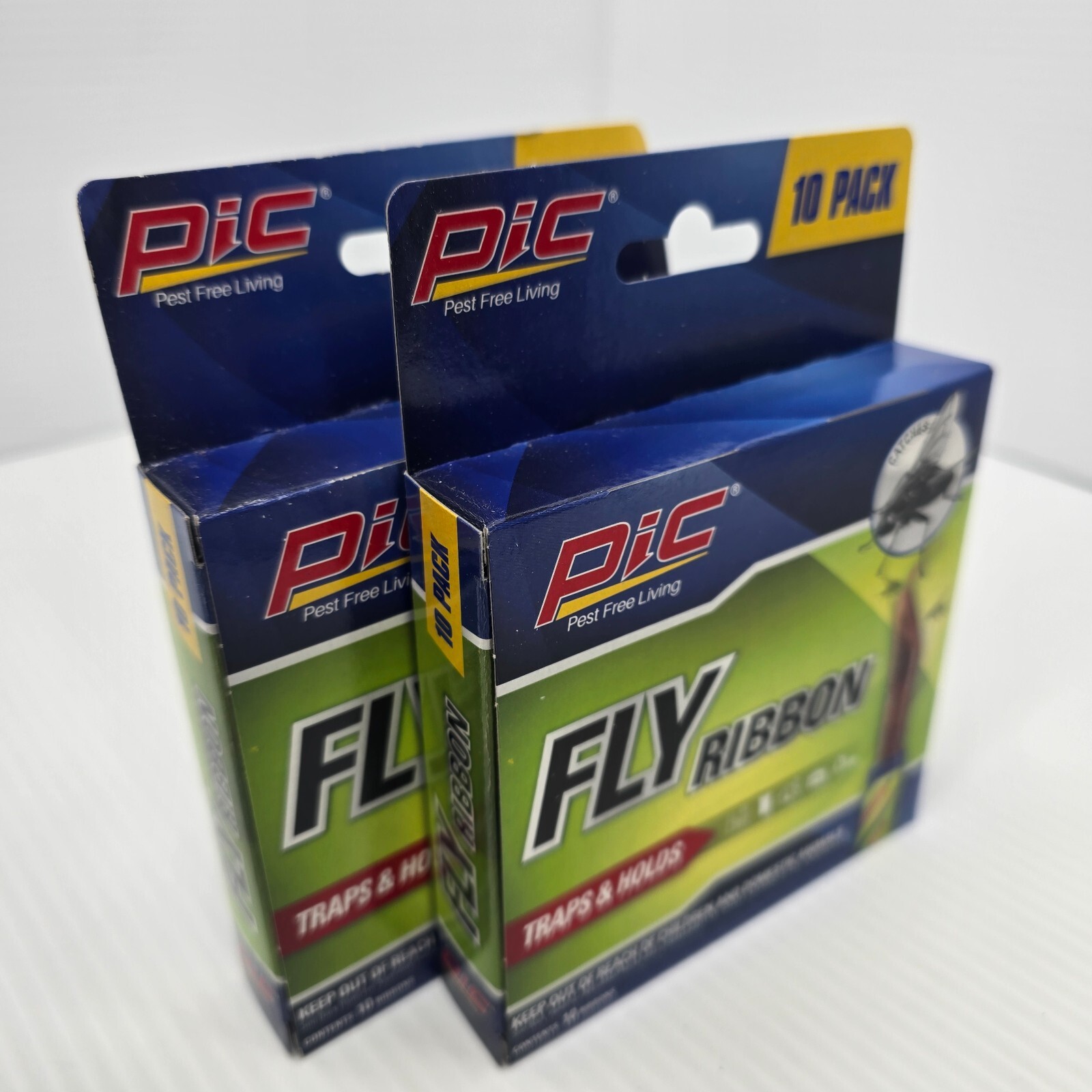 LOT OF 2 PIC Sticky Fly Ribbons 10 Per Pack 20 Traps Total Traps And Holds