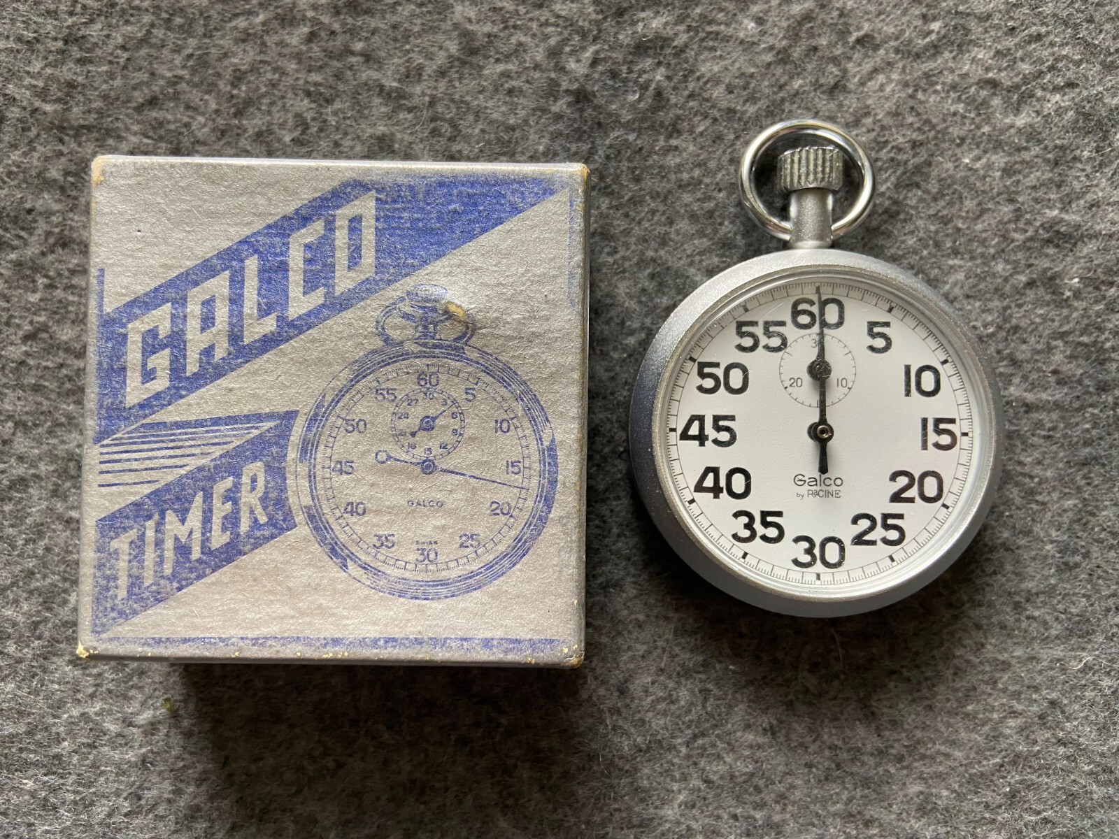 Swiss Made Galco by Racine Vintage Stopwatch with the Box