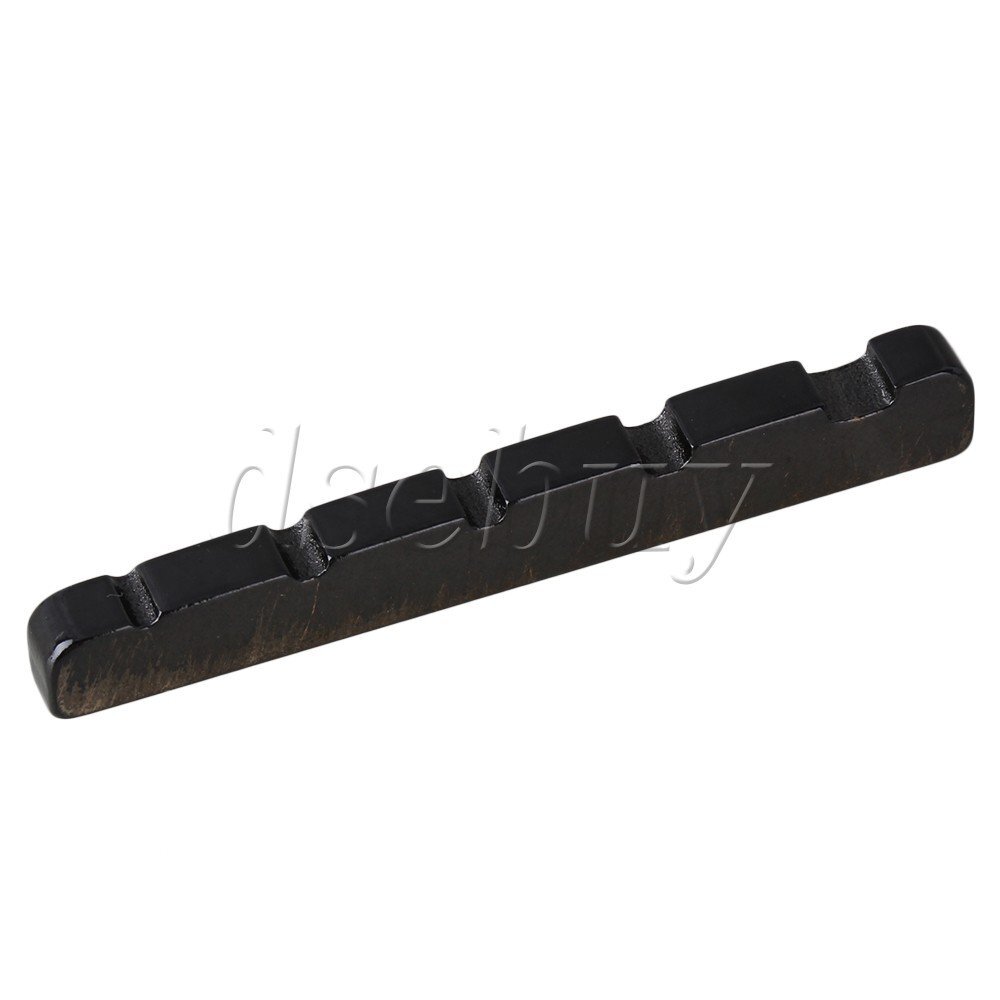 Black Stainless Steel 5 String Electric Guitar Bass Nut Replacement 45 x 3.6mm