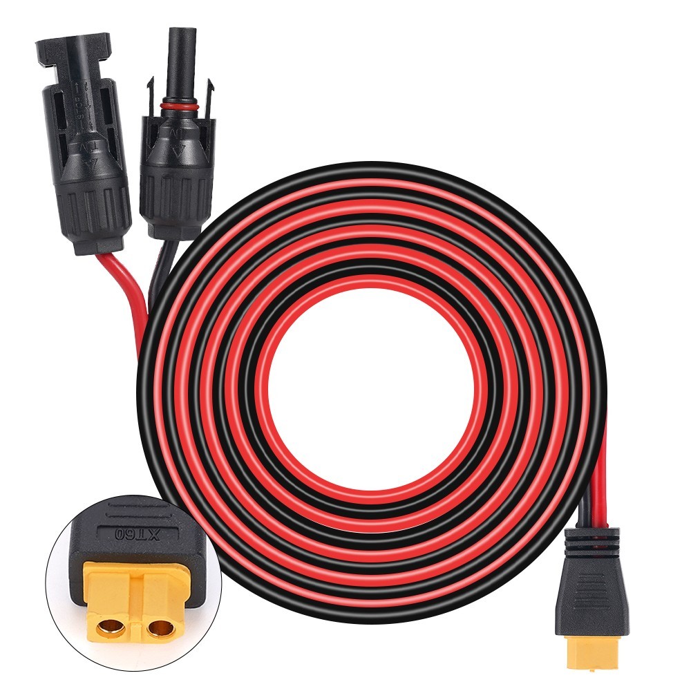 12 AWG XT60 Female to Solar Connector Solar Panel Extension Charging Cable 10FT