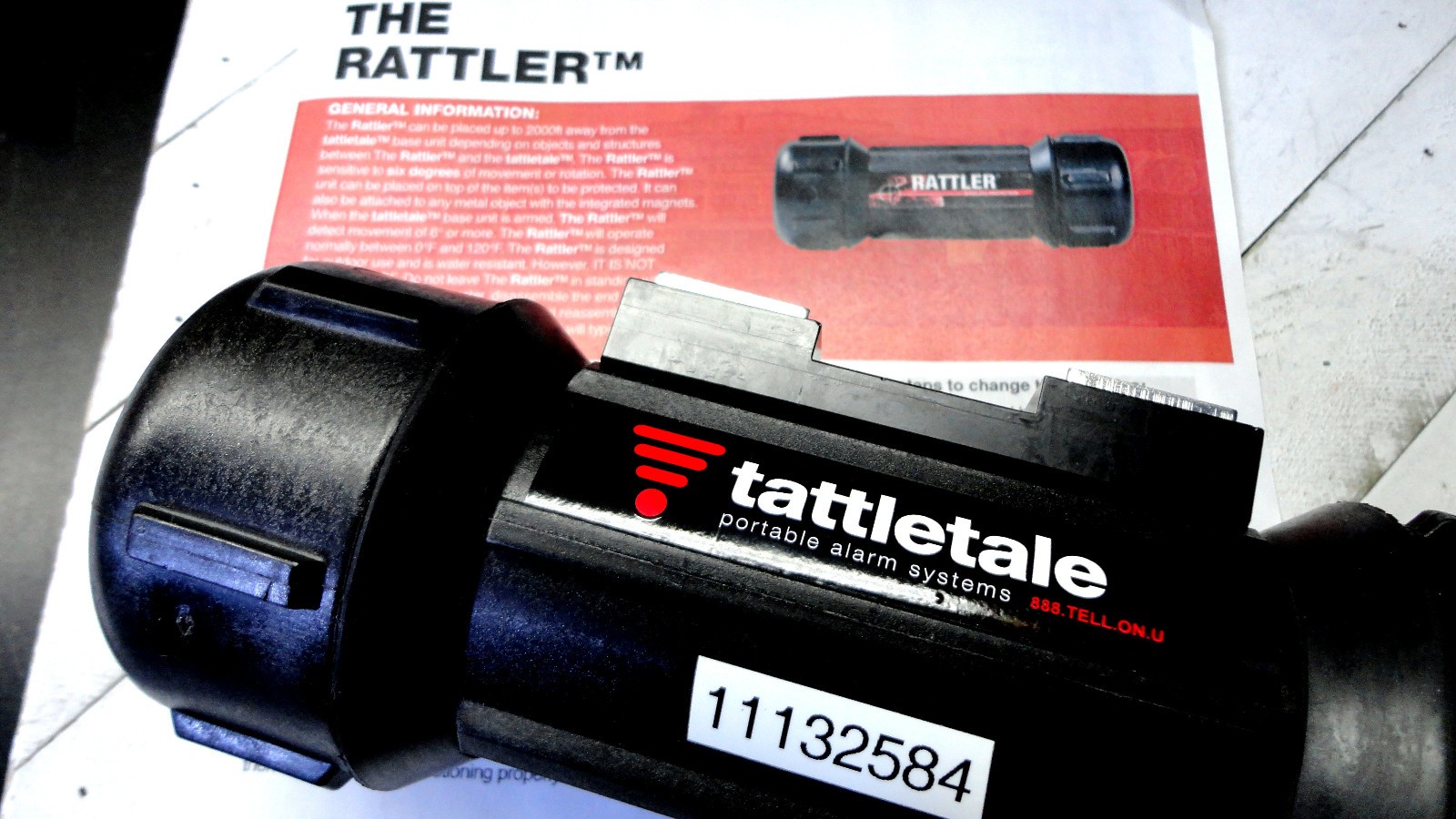 Tattletale Security / The Rattler ™ / Tamper Proof / Easy Set-Up