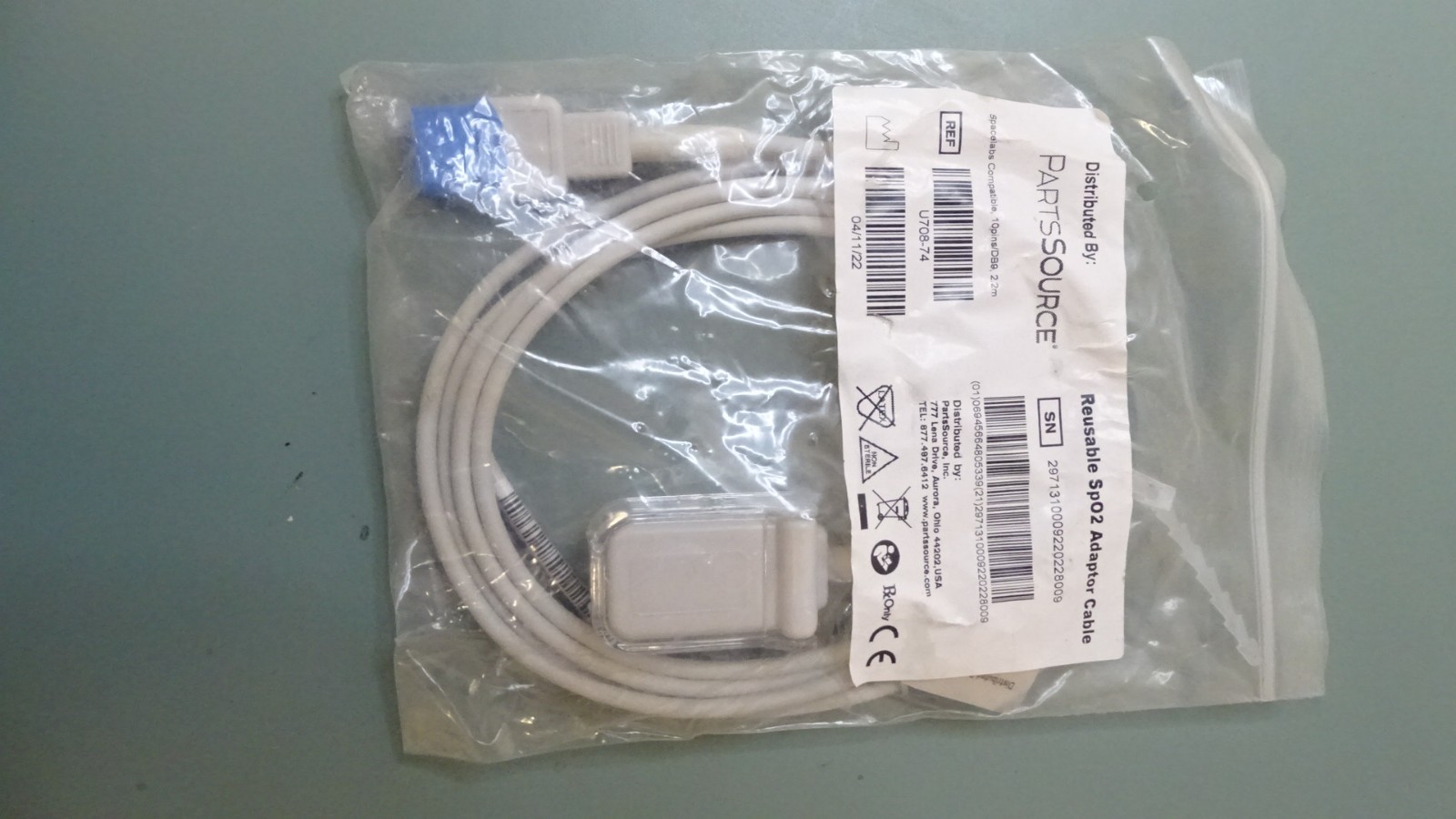 Reusable SpO2 Adaptor Cable U708-74
