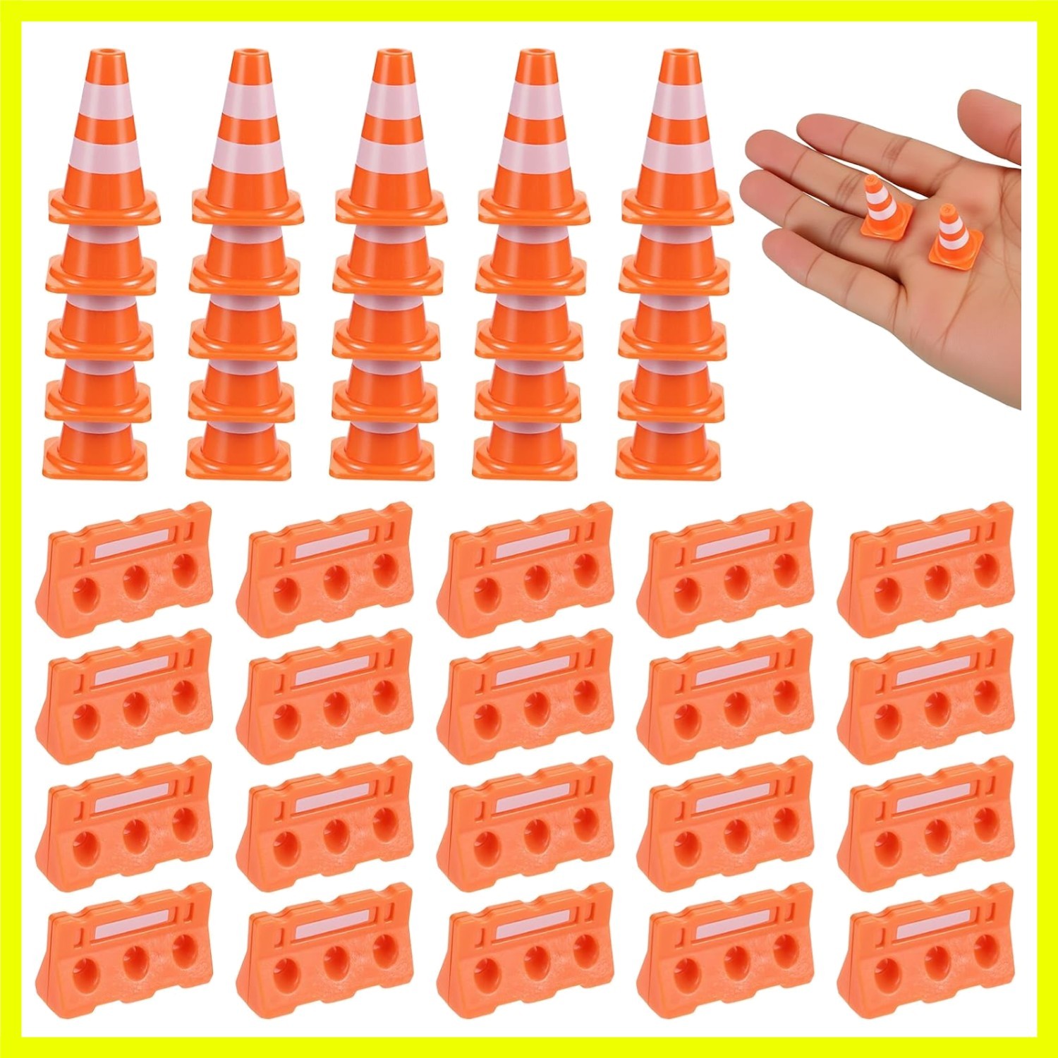 40Pcs Mini Traffic Cones, Miniature Traffic Cones, 1"Small Construction Cone ...