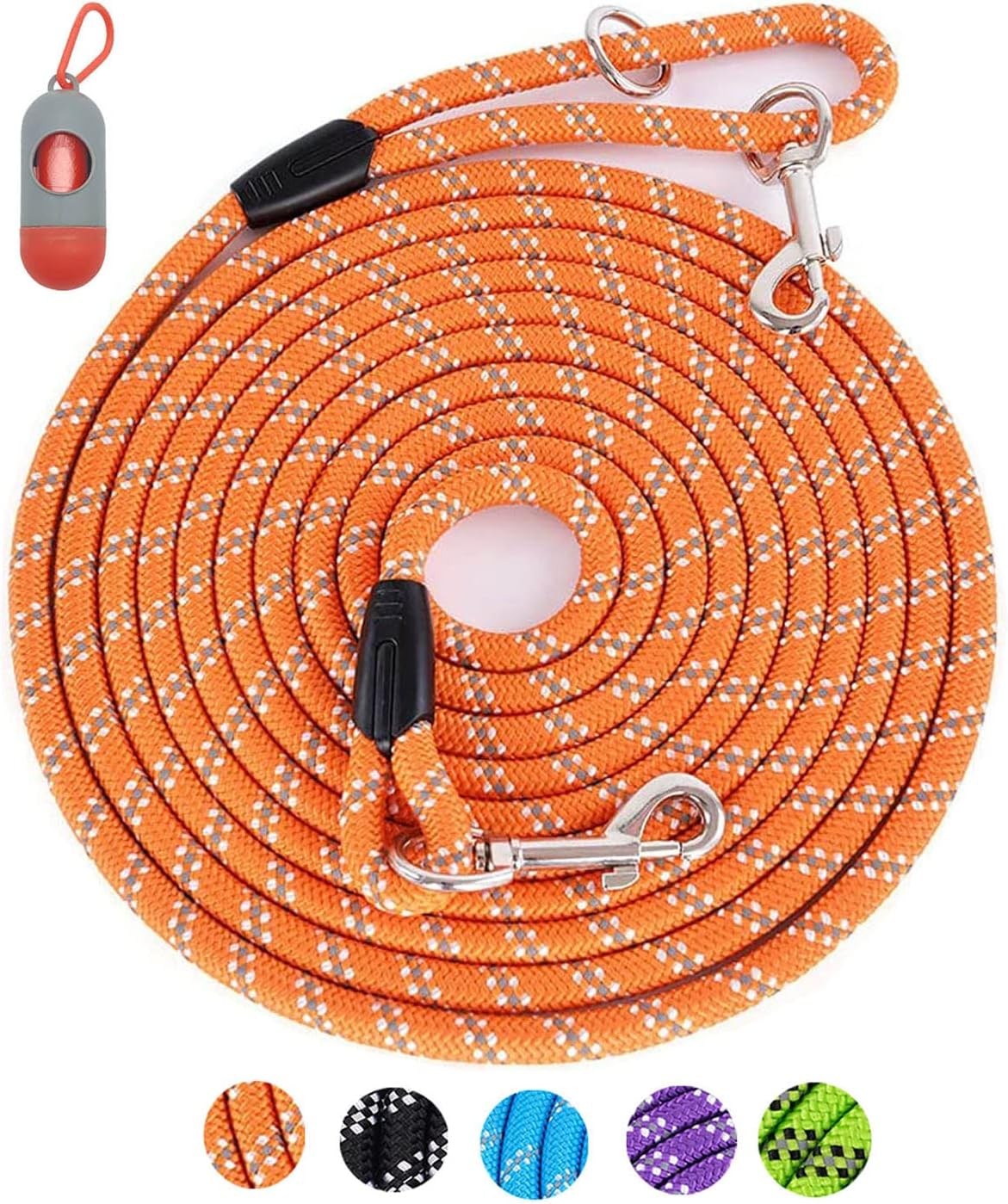 Reflective Long Dog Leash 10FT-100FT for Training & Tie Out Use