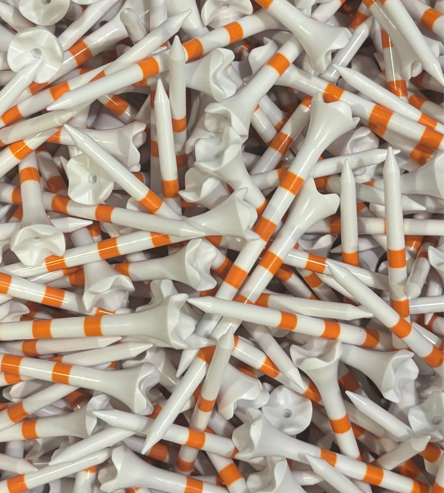 100 3.25” Orange Stripe Evolution Plastic Golf Tee 4 Prong 5 Free 1.5” Tees