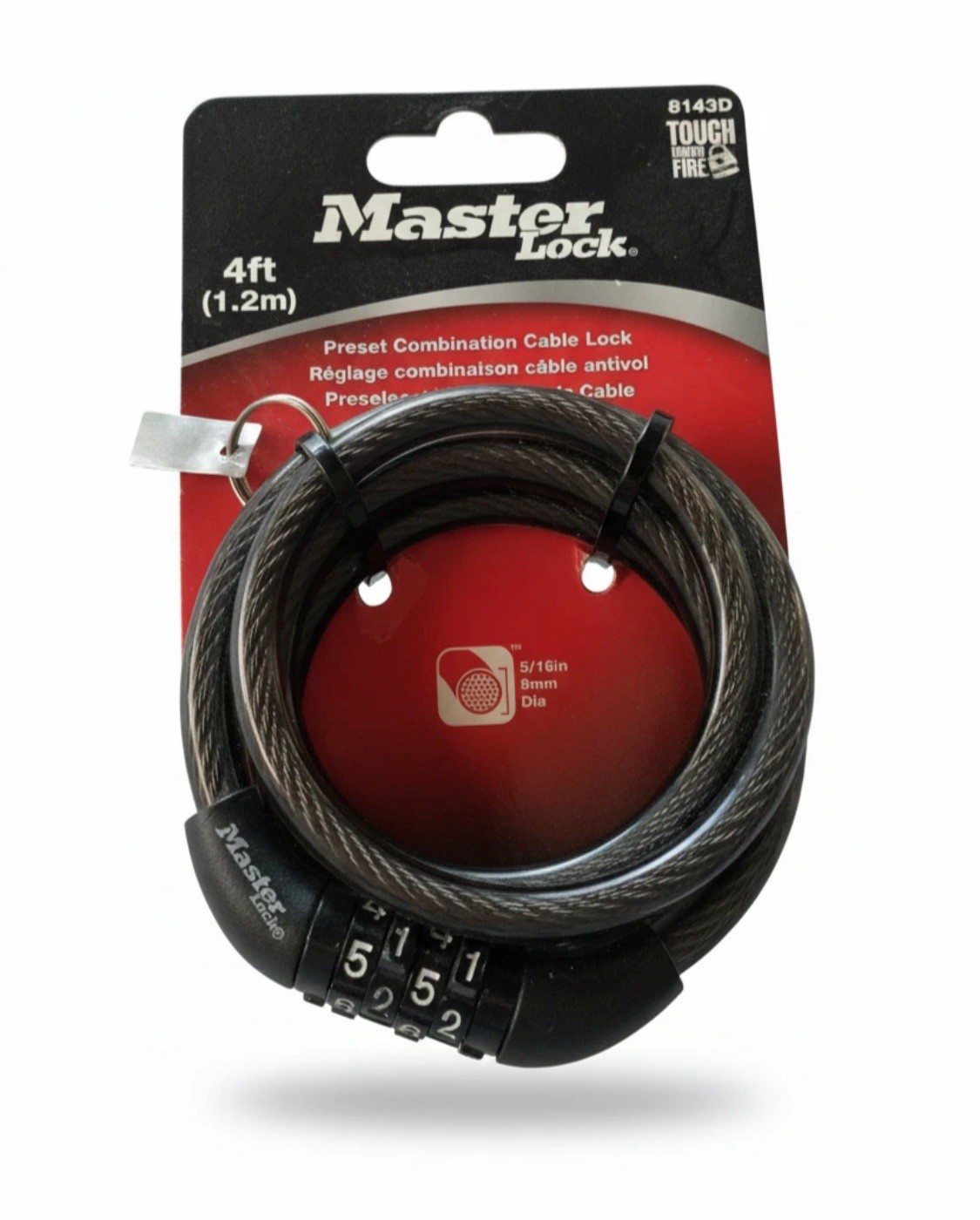 Master Lock 8143D Combination Cable Lock 6ft Bike Gate Ladder Security New