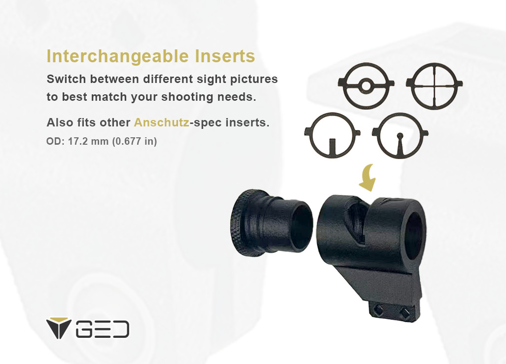 Universal Clamp-On Globe Front Sight with 4 Interchangeable Anschutz-Spec Insert