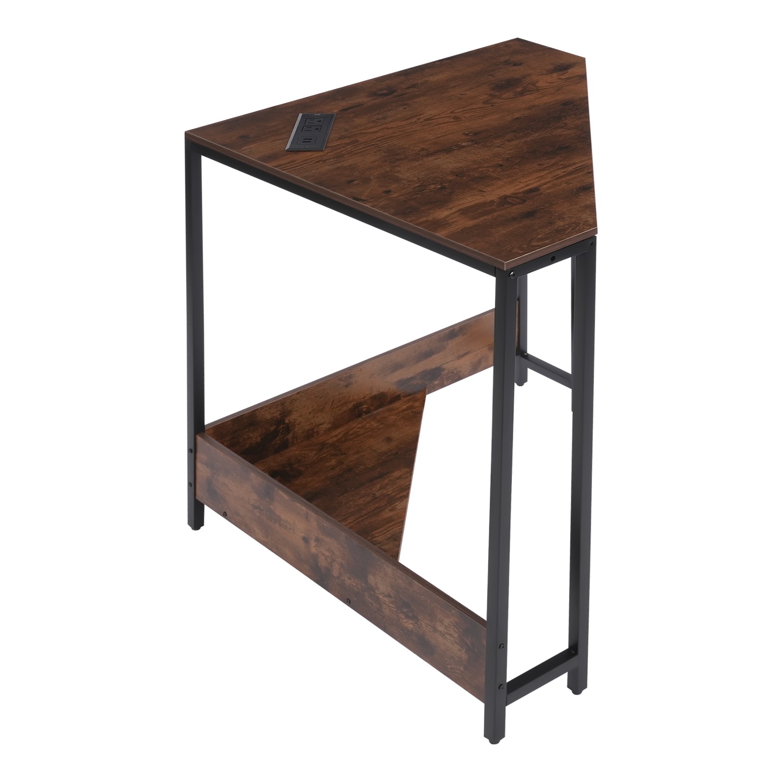 68*68*75cm Corner Desk, Small Desk with Outlets, Corner Table for Small Space