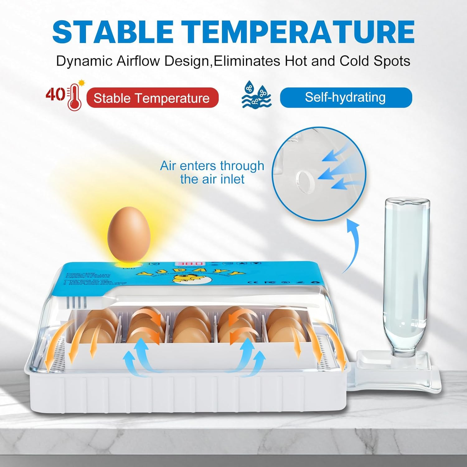 Incubators for Hatching Eggs 15-35 Eggs Incubator with Automatic Egg Turning and