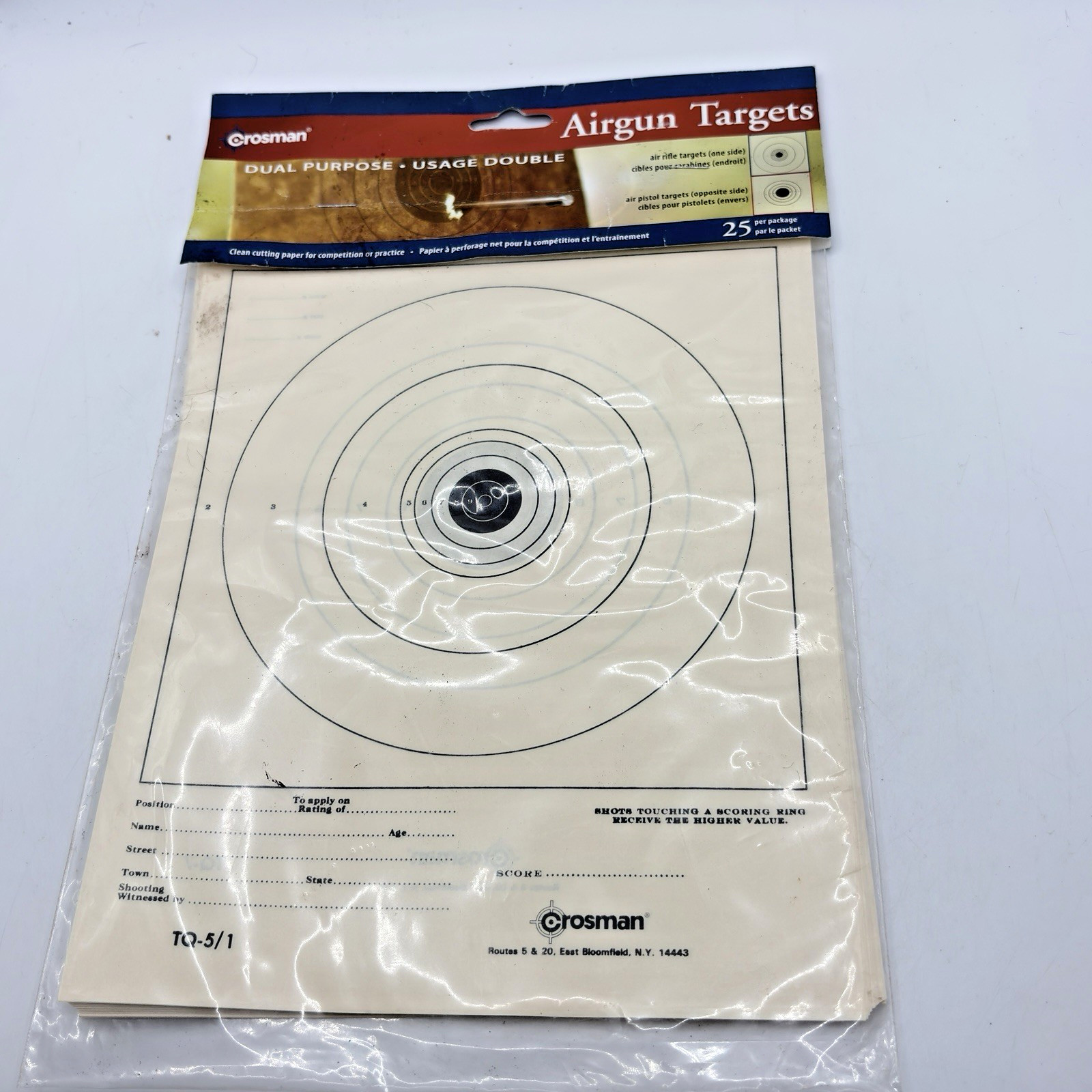 Crosman Airsoft Air Gun Official NRA Targets 0486  Vintage Pack of 25